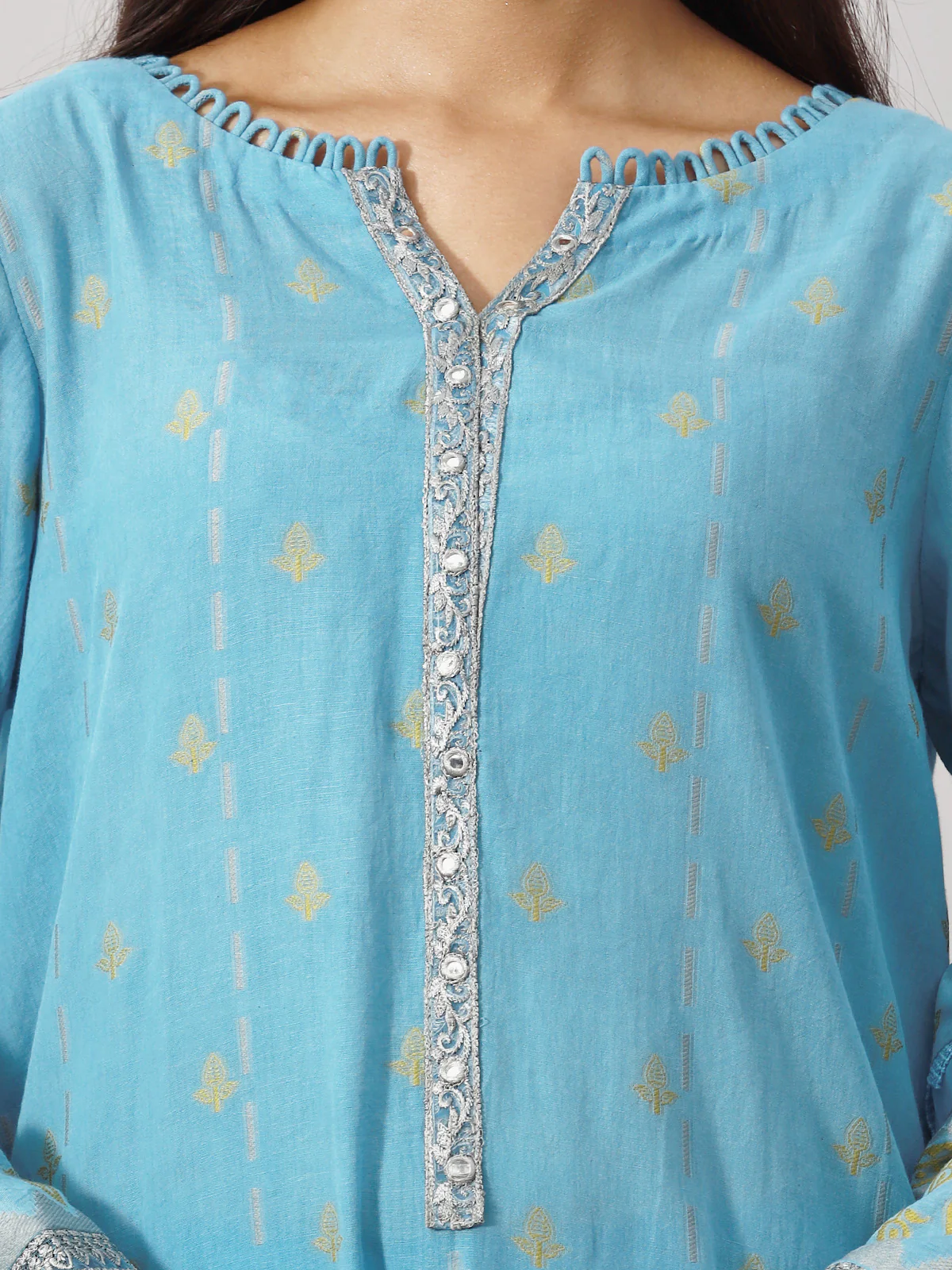 Embroidered Jacquard Suit - EWU24V3-26731-3P - Image 2