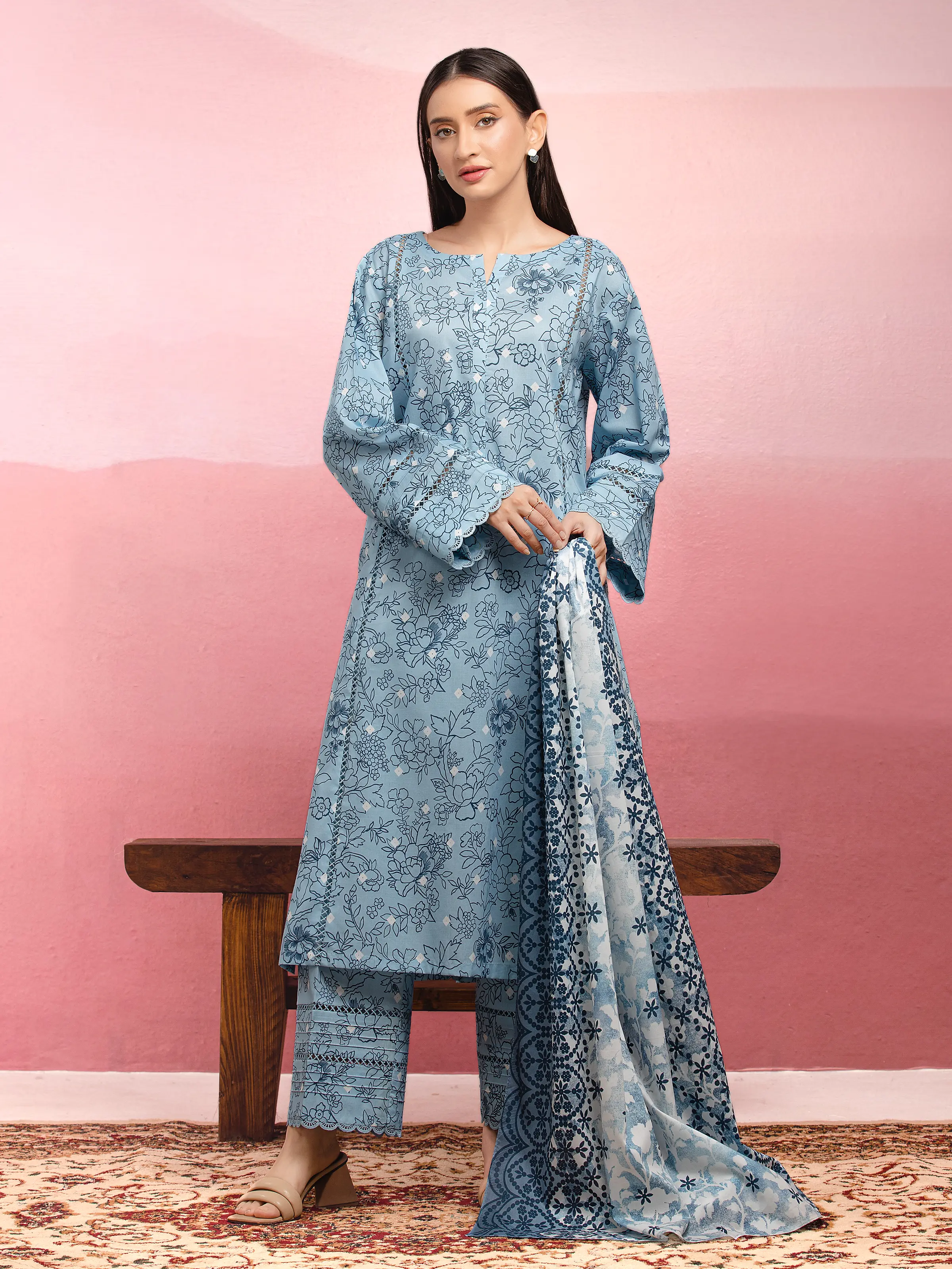 Printed Lawn Suit - EWU5A1-35055-3P