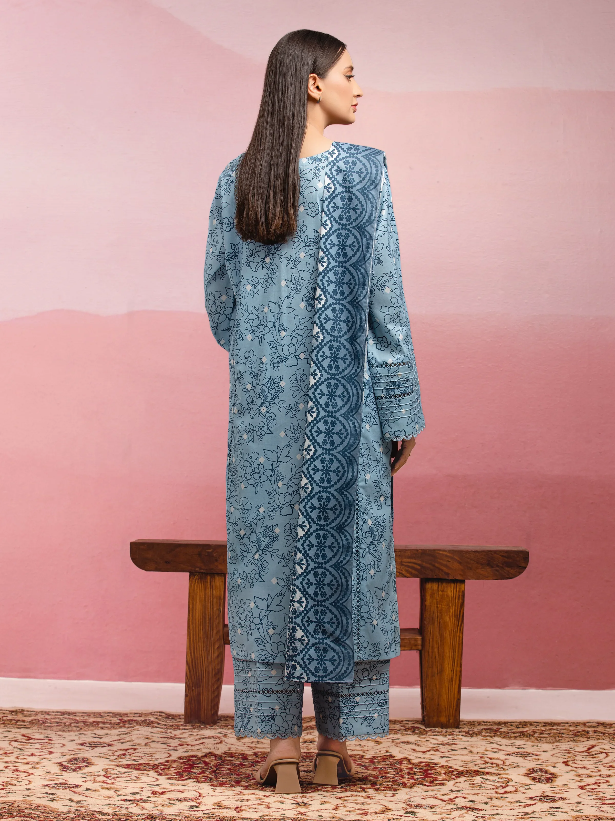 Printed Lawn Suit - EWU5A1-35055-3P - Image 2