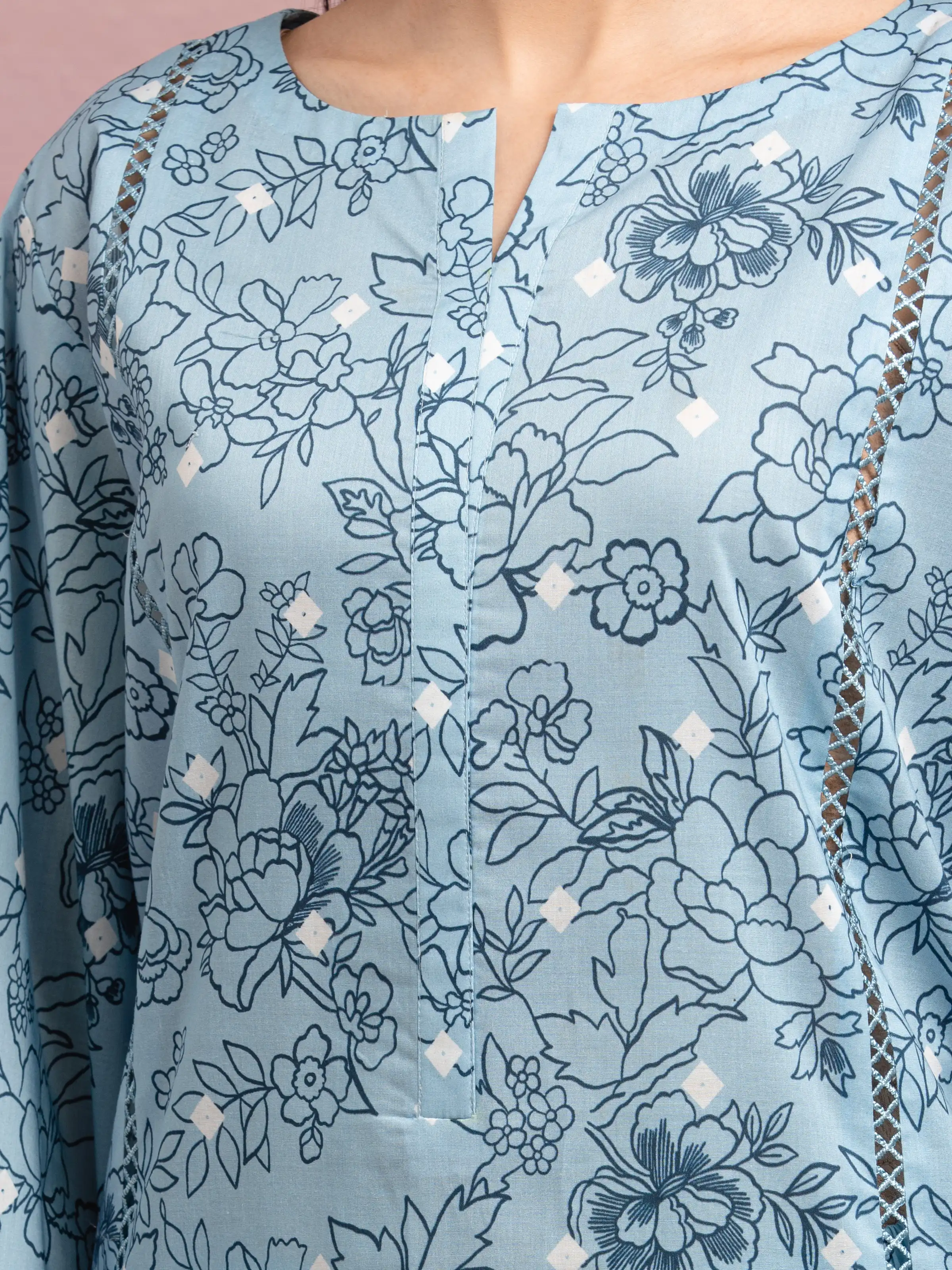 Printed Lawn Suit - EWU5A1-35055-3P - Image 4