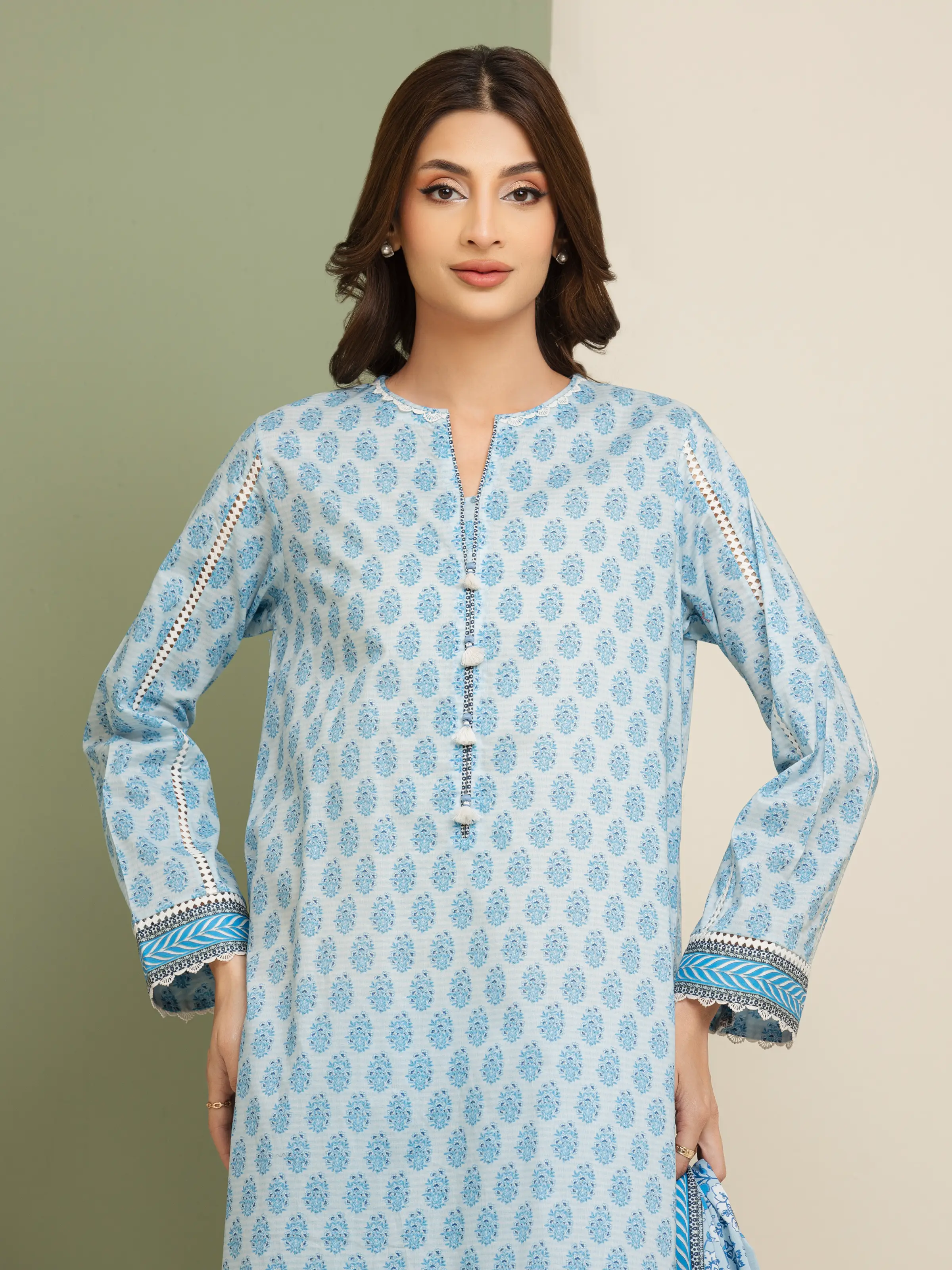Printed Lawn Suit - EWU5A1-35092-3P - Image 4
