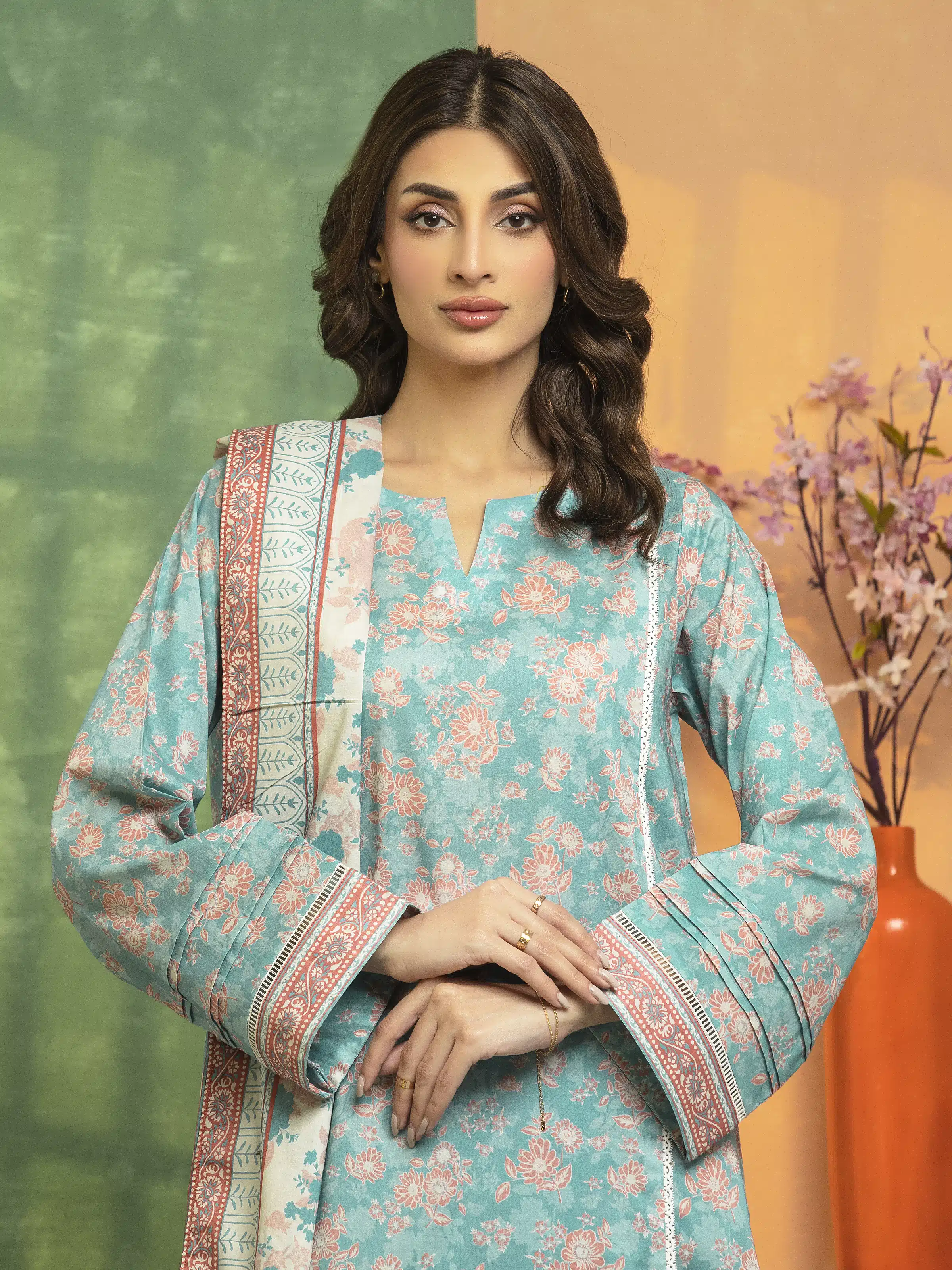 Printed Lawn Suit - EWU5A1-35100-3P - Image 3