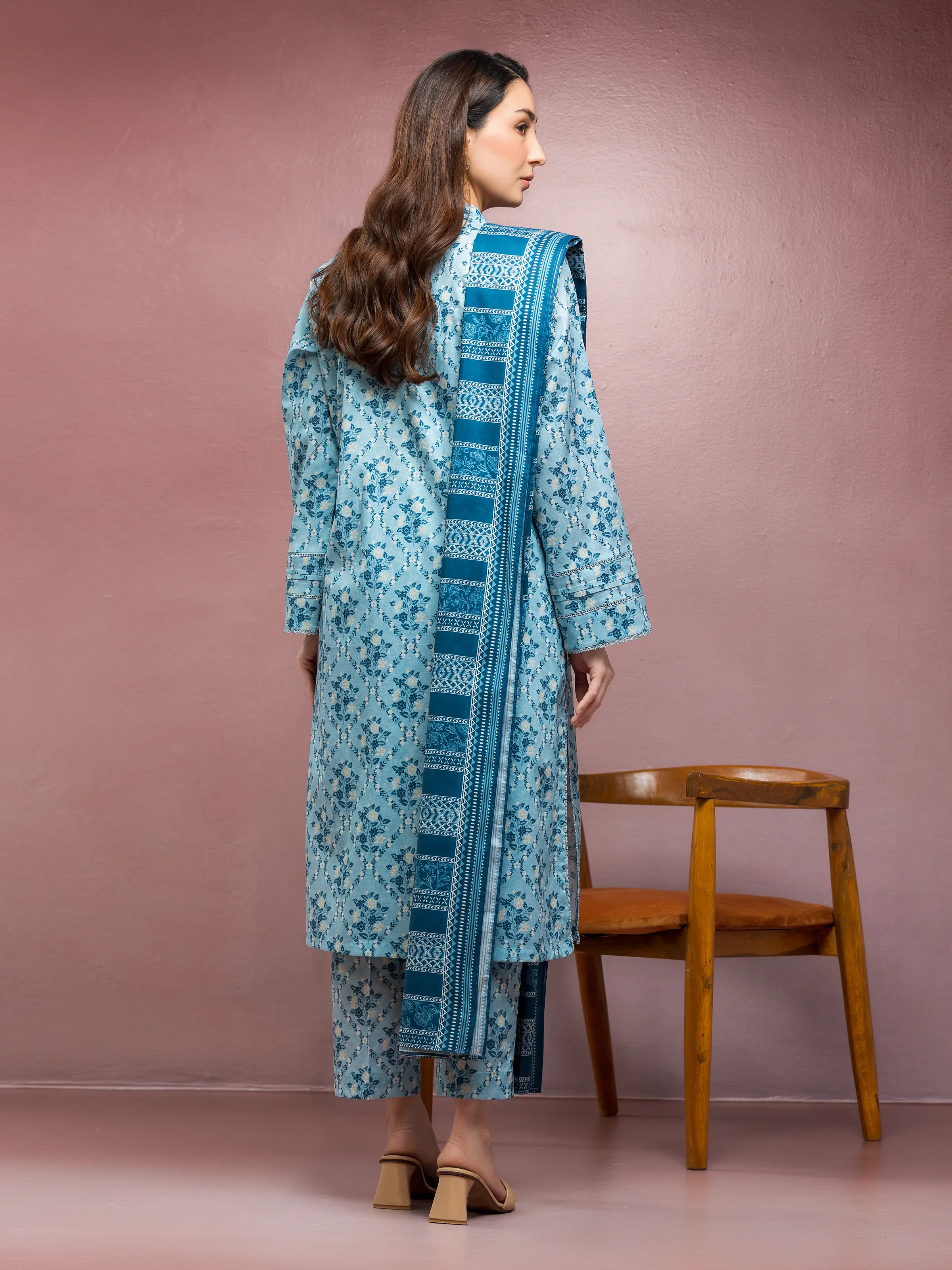 Printed Lawn Suit - EWU5A1-35110-3P - Image 2