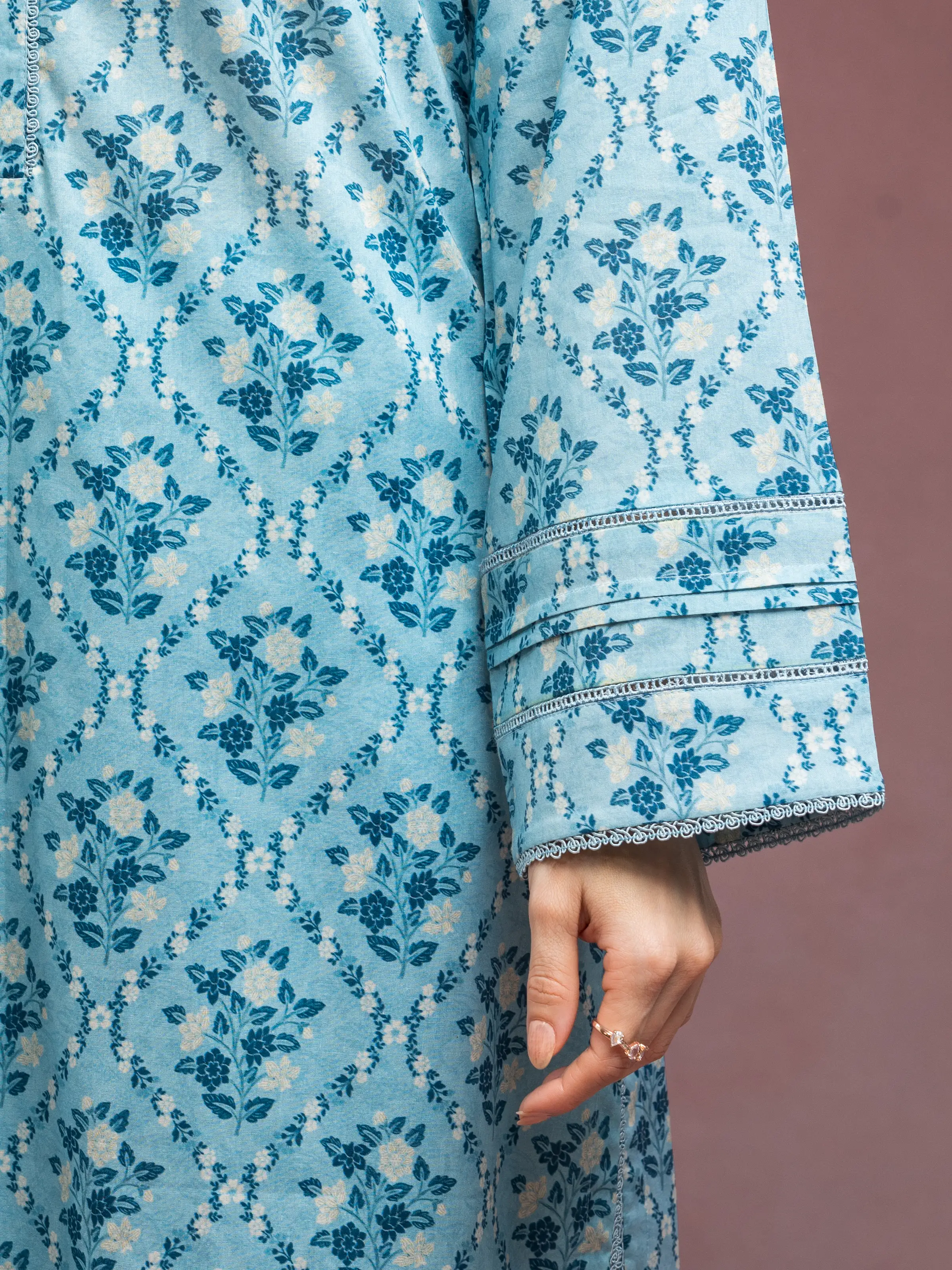 Printed Lawn Suit - EWU5A1-35110-3P - Image 6
