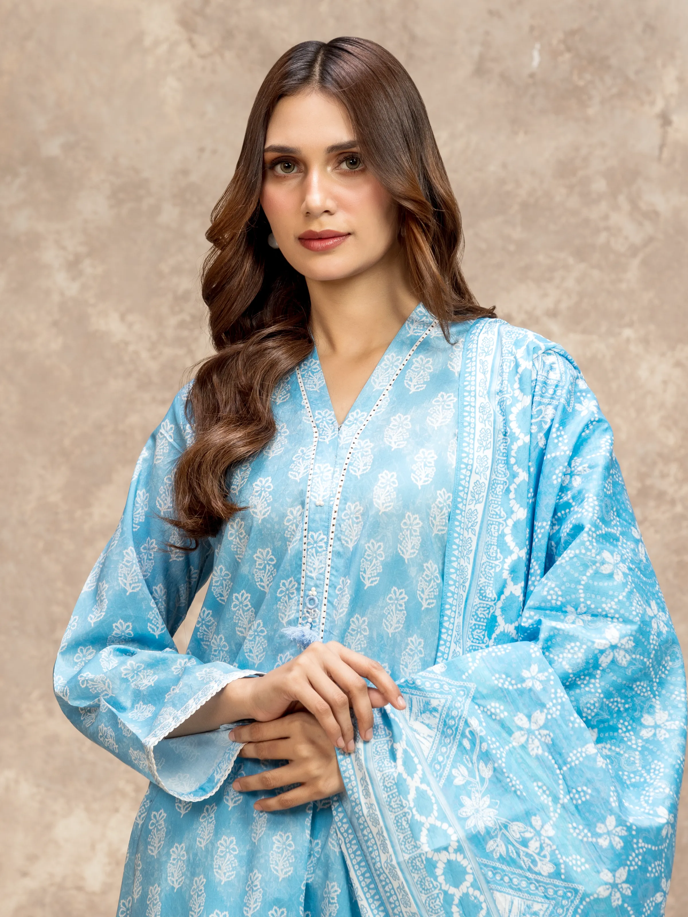 Printed Lawn Suit - EWU6A1-36521-3P - Image 2