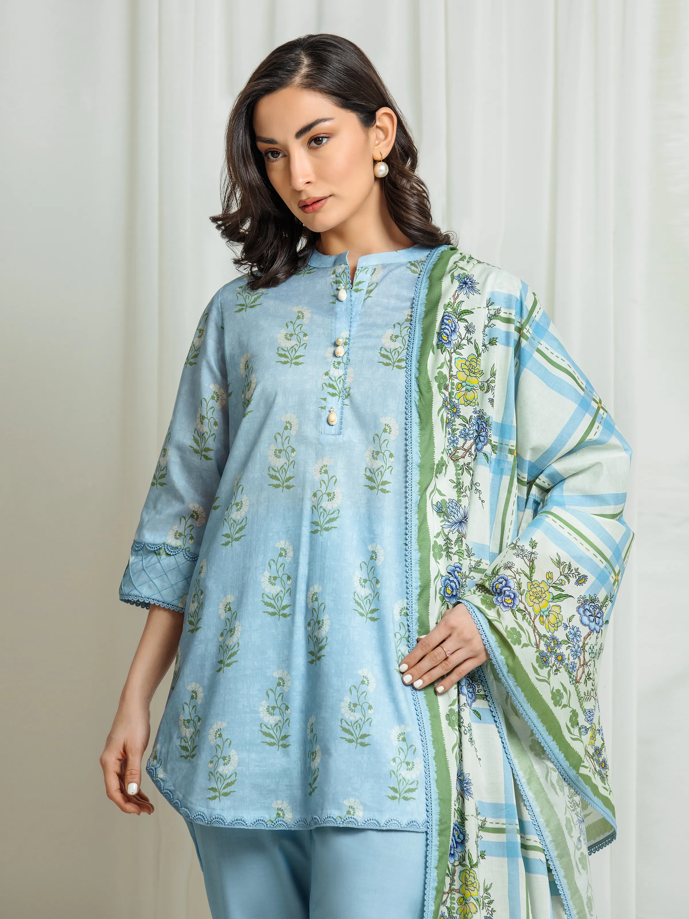 Printed Lawn Suit - EWU6A1-36551-3P - Image 2