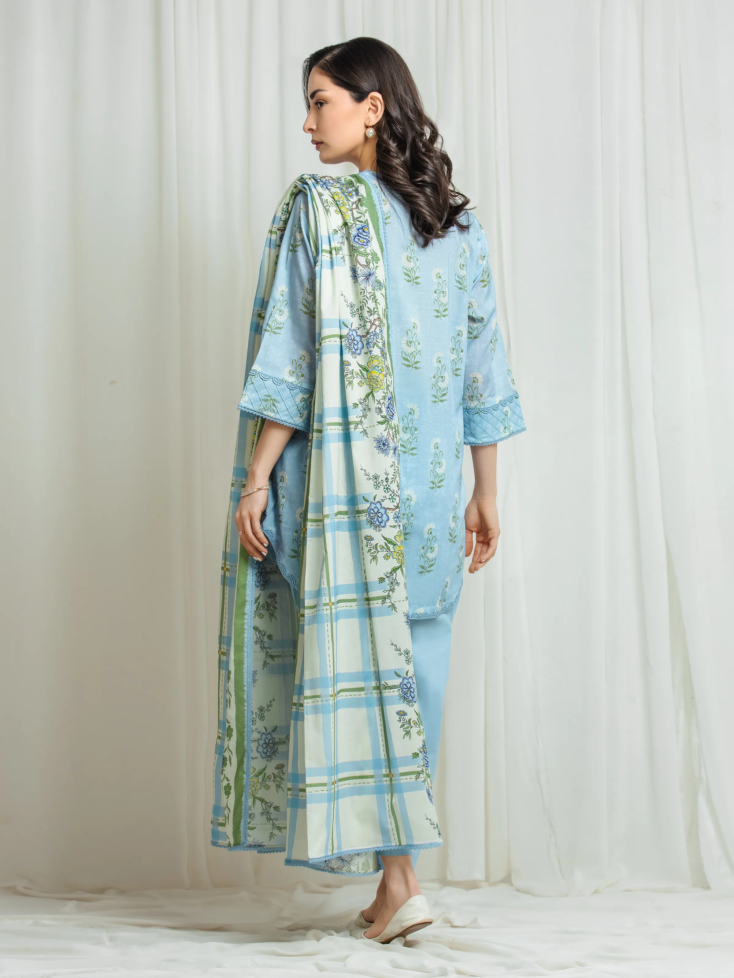 Printed Lawn Suit - EWU6A1-36551-3P - Image 6