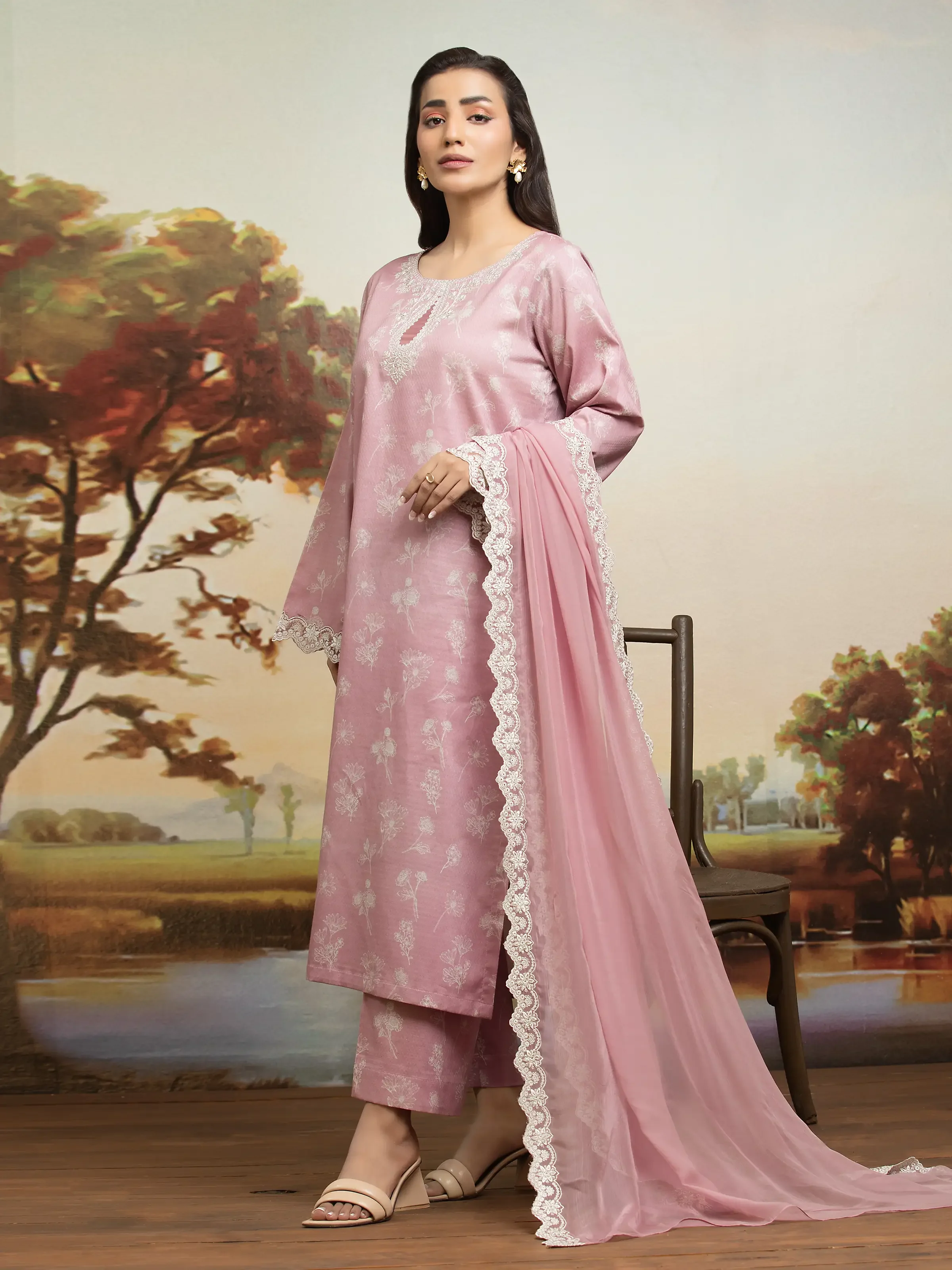 Embroidered Dobby Suit - EWU24V7-30169-3P - Image 2