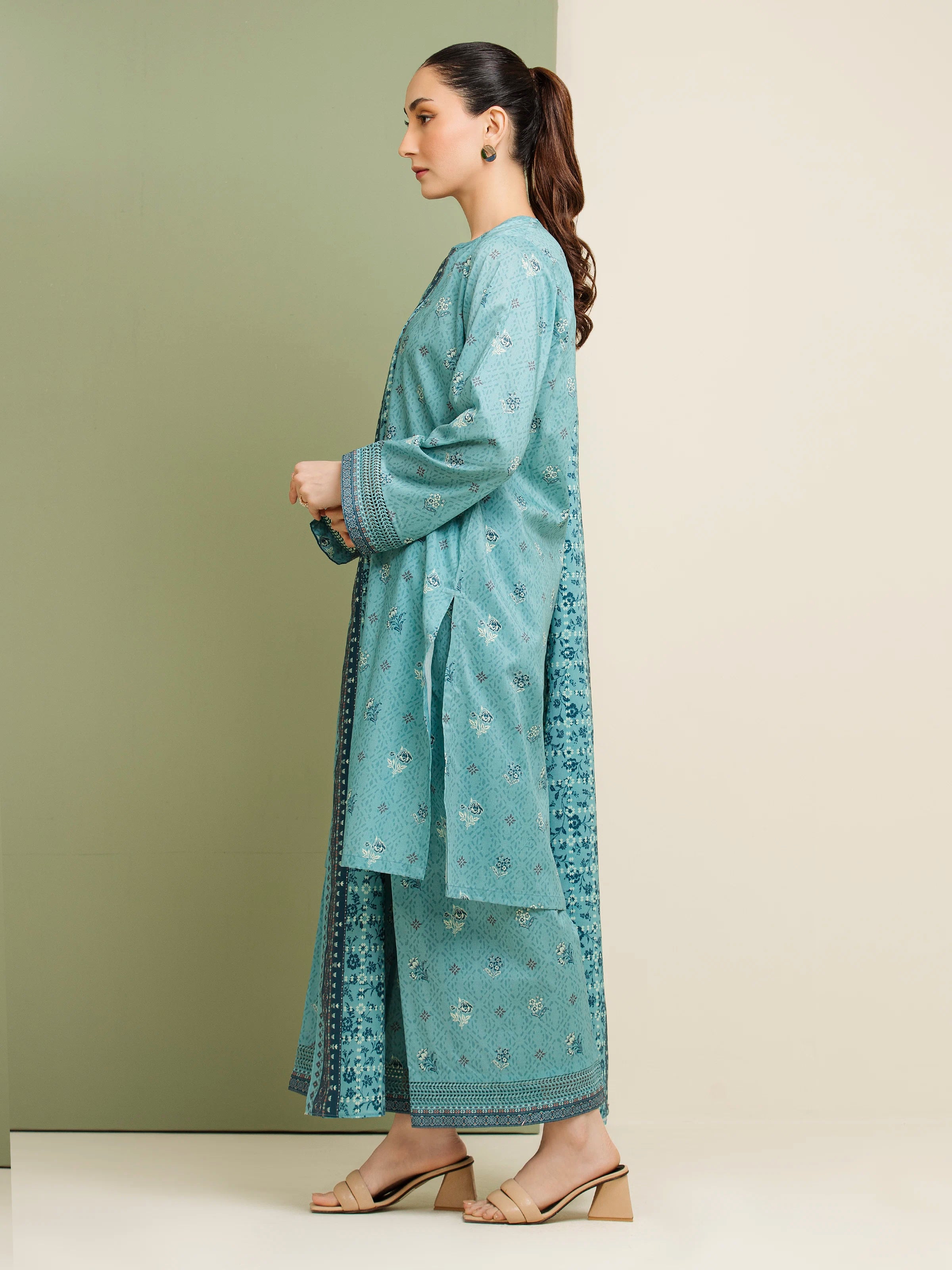 Printed Lawn Suit - EWU5A1-35154-3P - Image 3