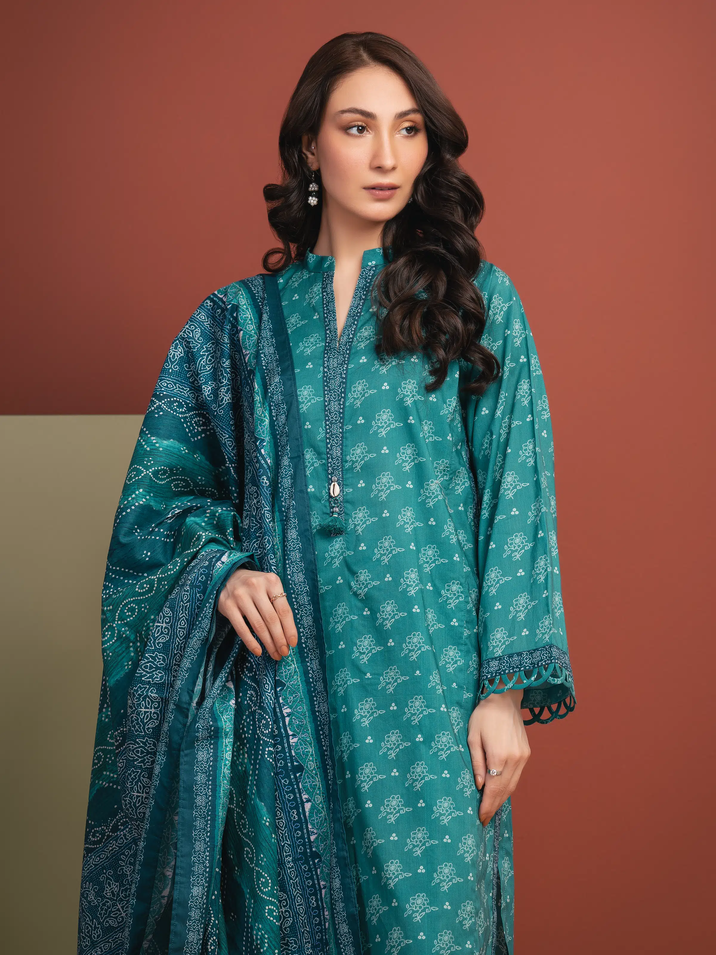 Printed Lawn Suit - EWU5A1-35323-3P - Image 2