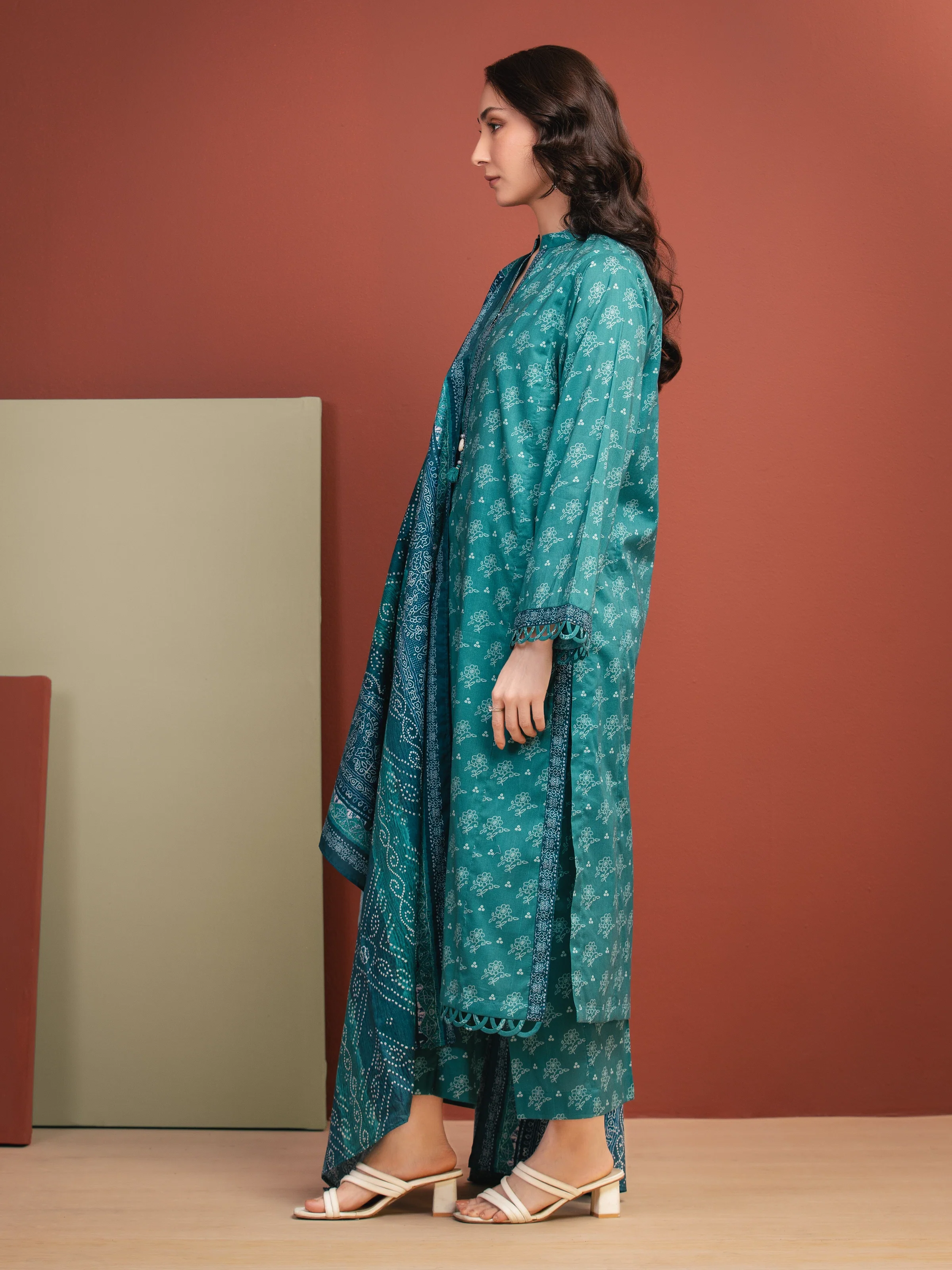 Printed Lawn Suit - EWU5A1-35323-3P - Image 5