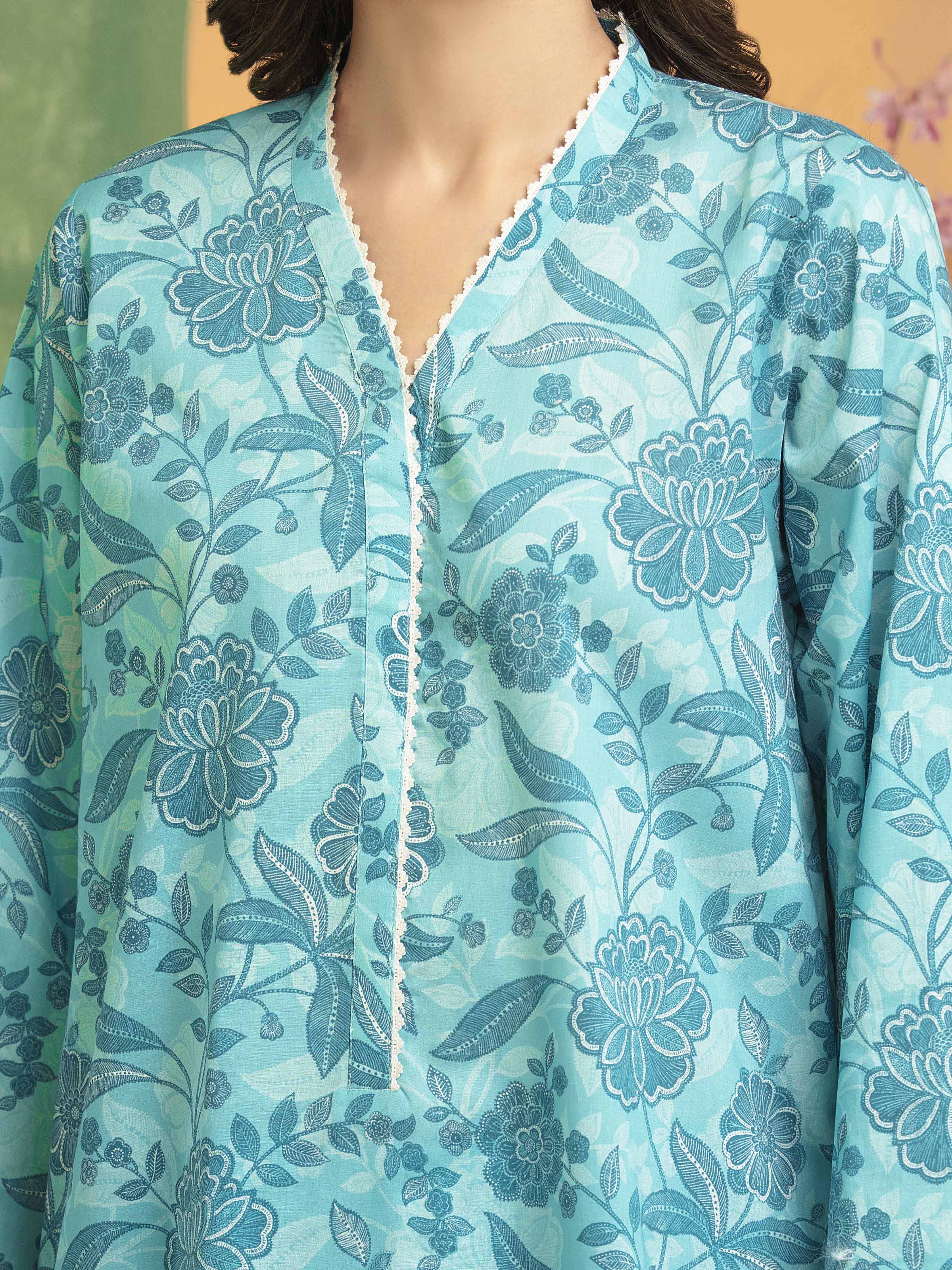 Printed Lawn Suit - EWU5A1-35135-3P - Image 3