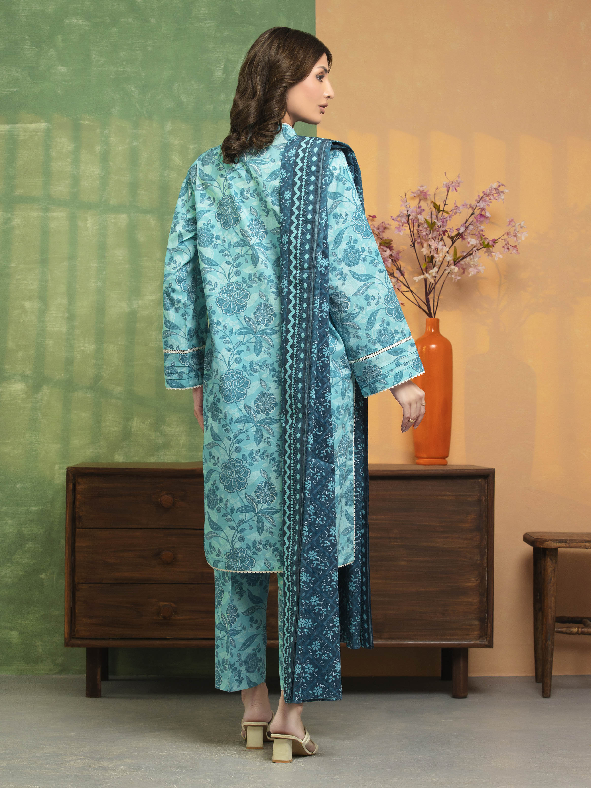Printed Lawn Suit - EWU5A1-35135-3P - Image 6