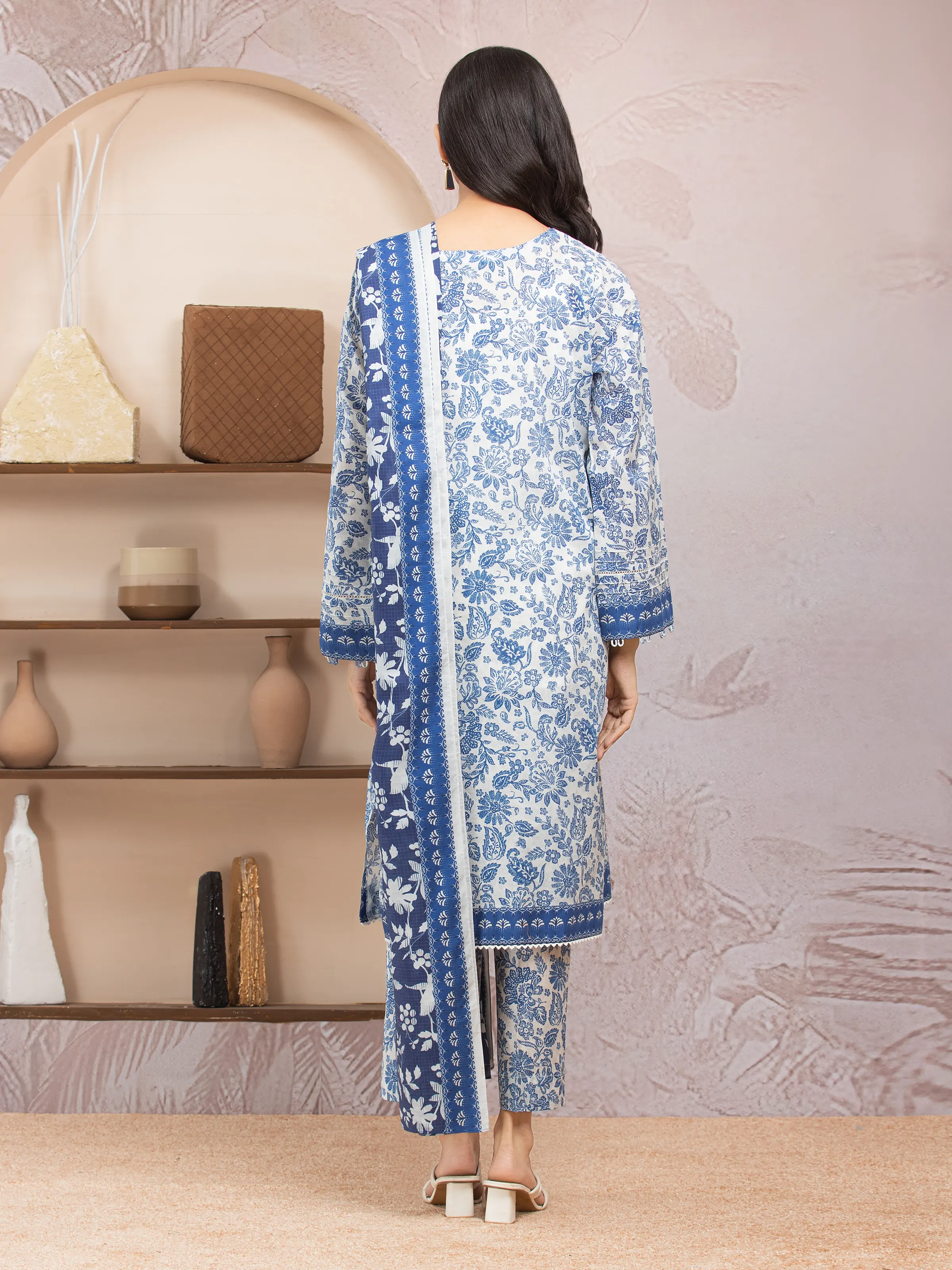 Printed Lawn Suit - EWU5A1-35023-3P - Image 2