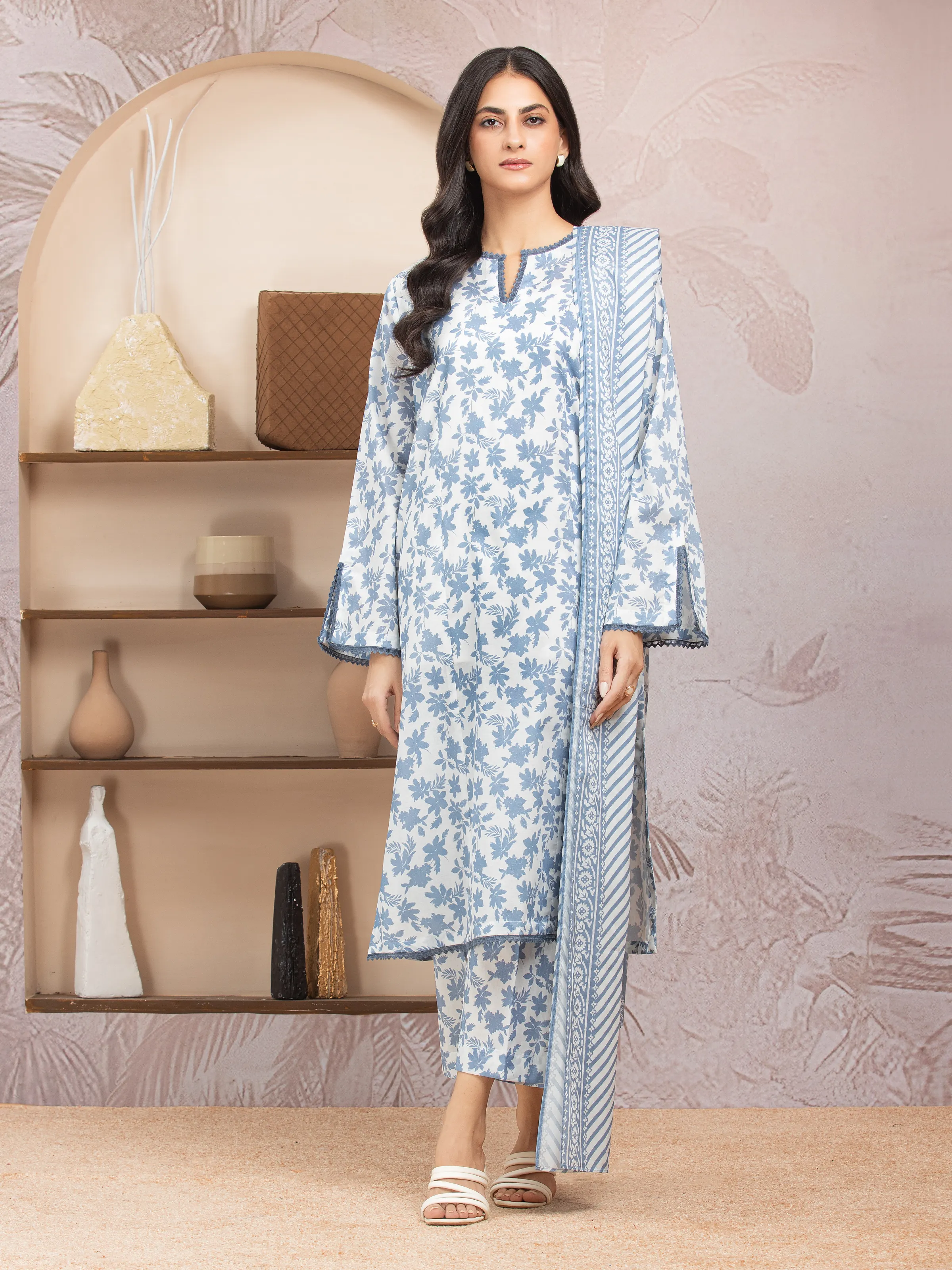 Printed Lawn Suit - EWU5A1-35037-3P