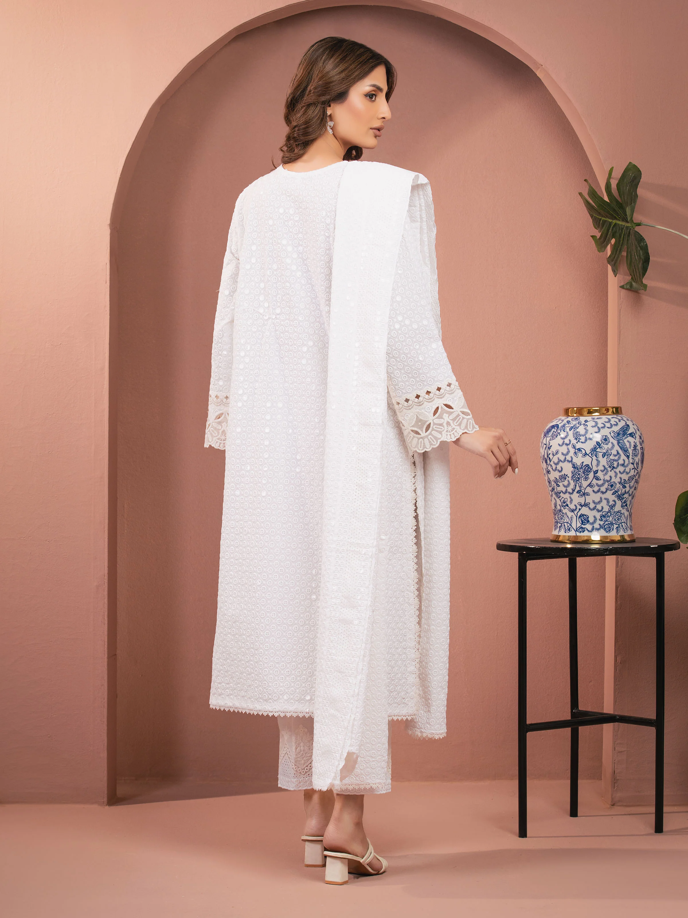 Embroidered Cambric Suit - EWU5V2-31828-3P - Image 5