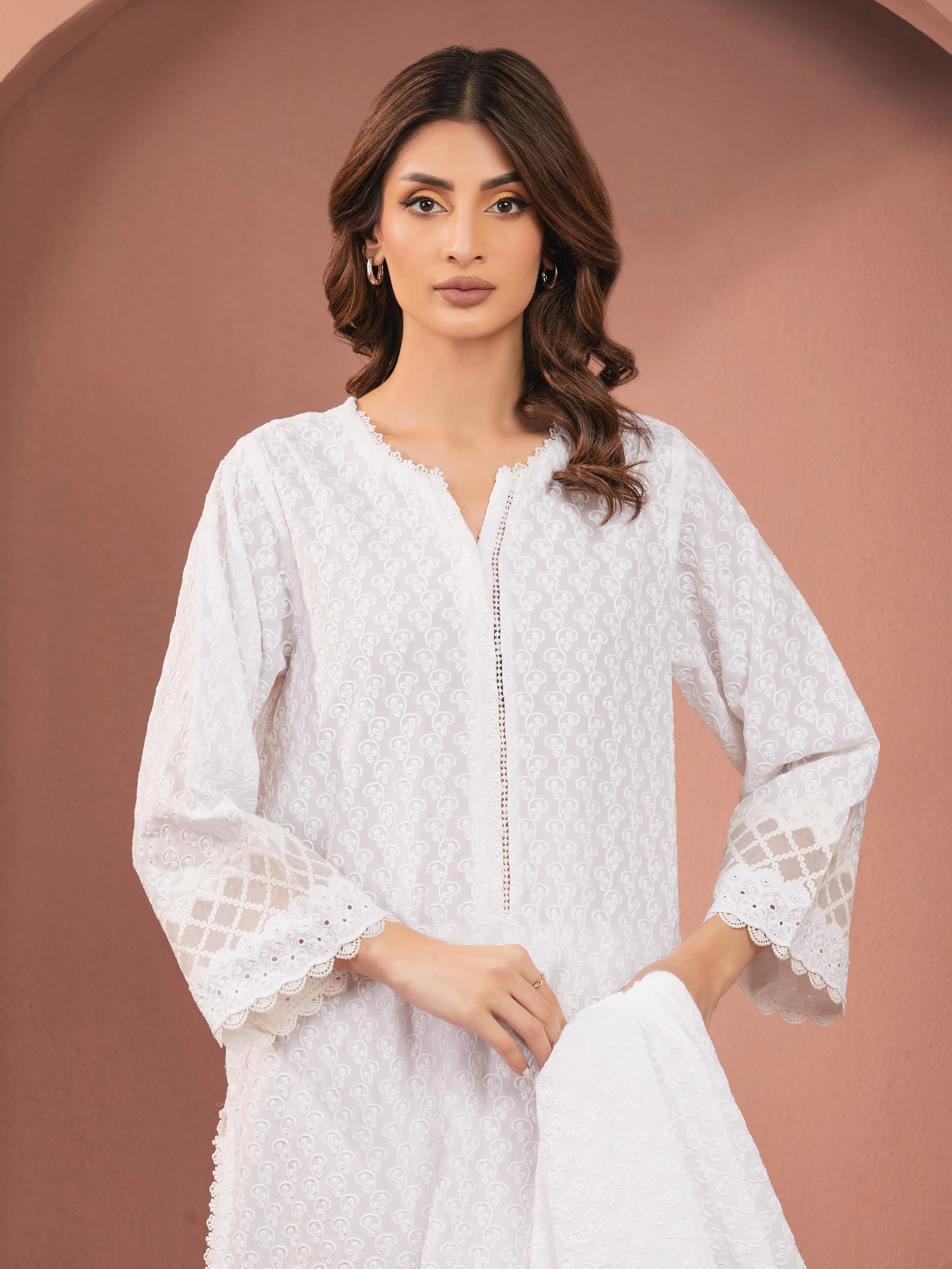 Embroidered Cambric Suit - EWU5V2-31829-3P - Image 2