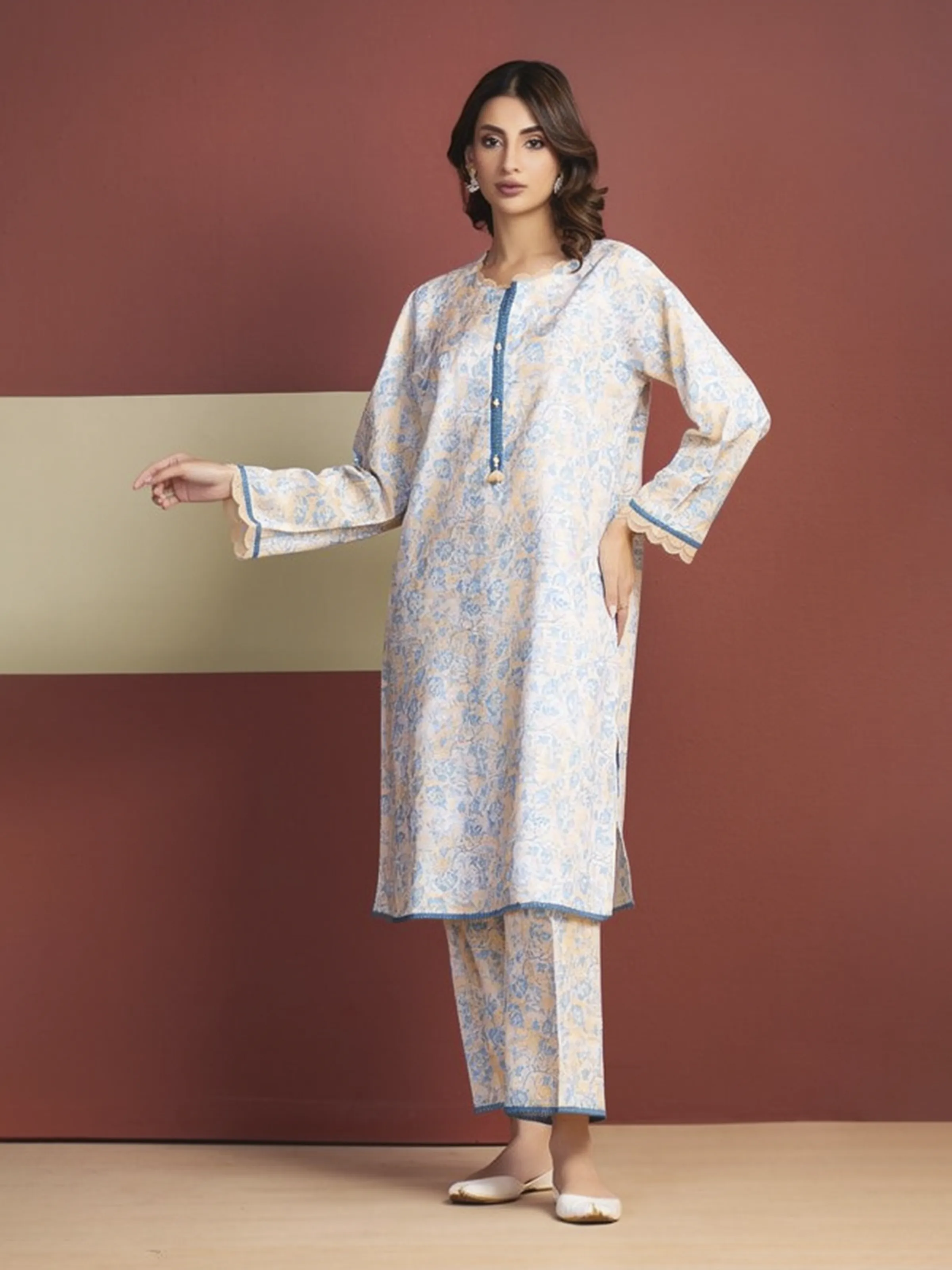 Printed Lawn Shirt - EWU5A1-35318S