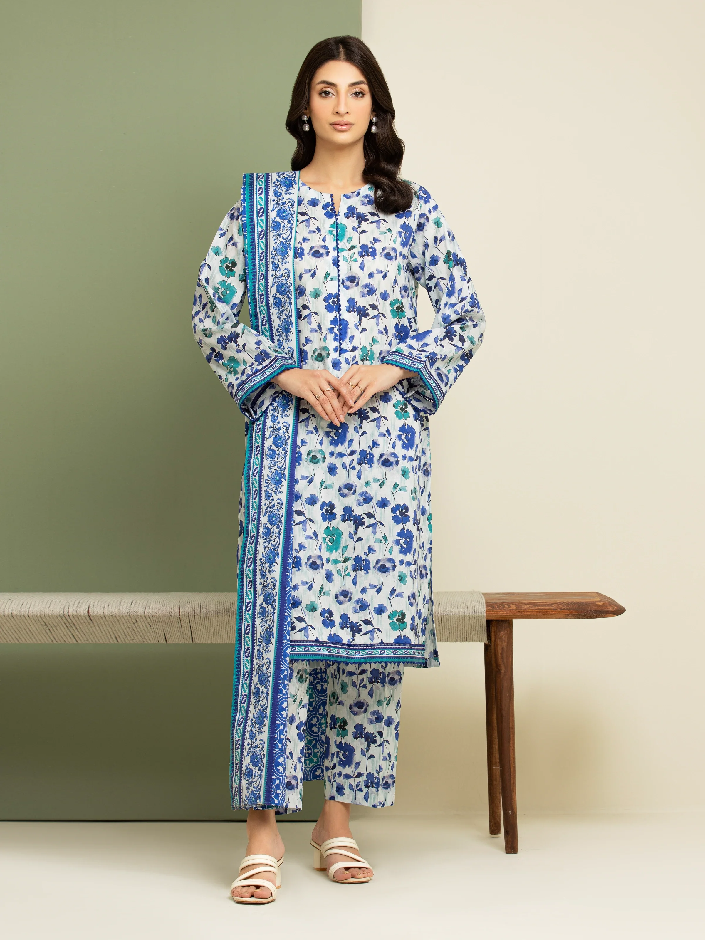 Printed Lawn Suit - EWU5A1-35084-3P