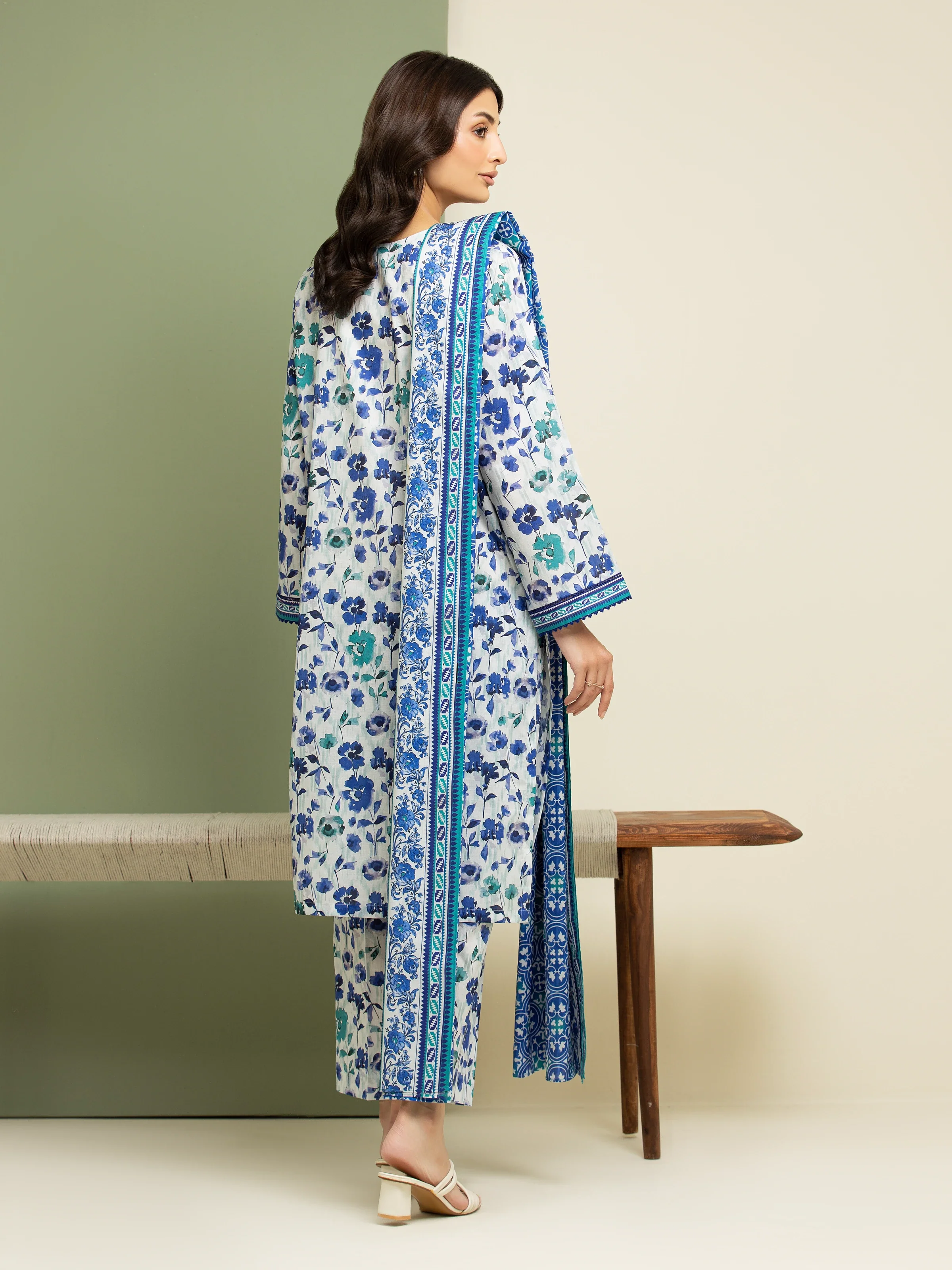 Printed Lawn Suit - EWU5A1-35084-3P - Image 2