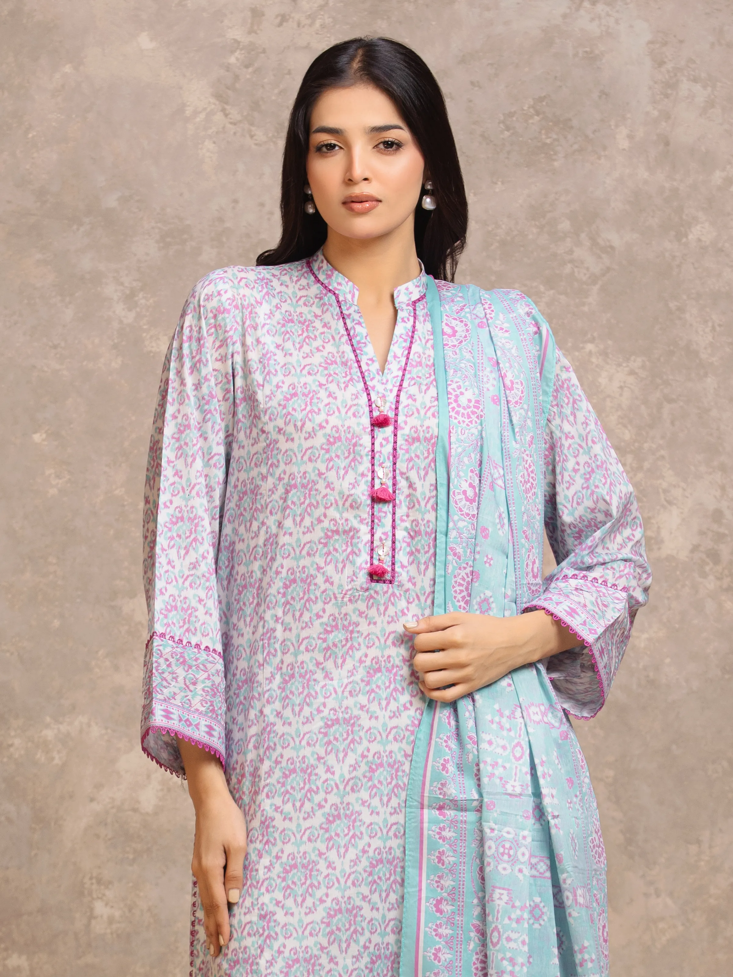 Printed Lawn Suit - EWU6A1-36538-3P - Image 2
