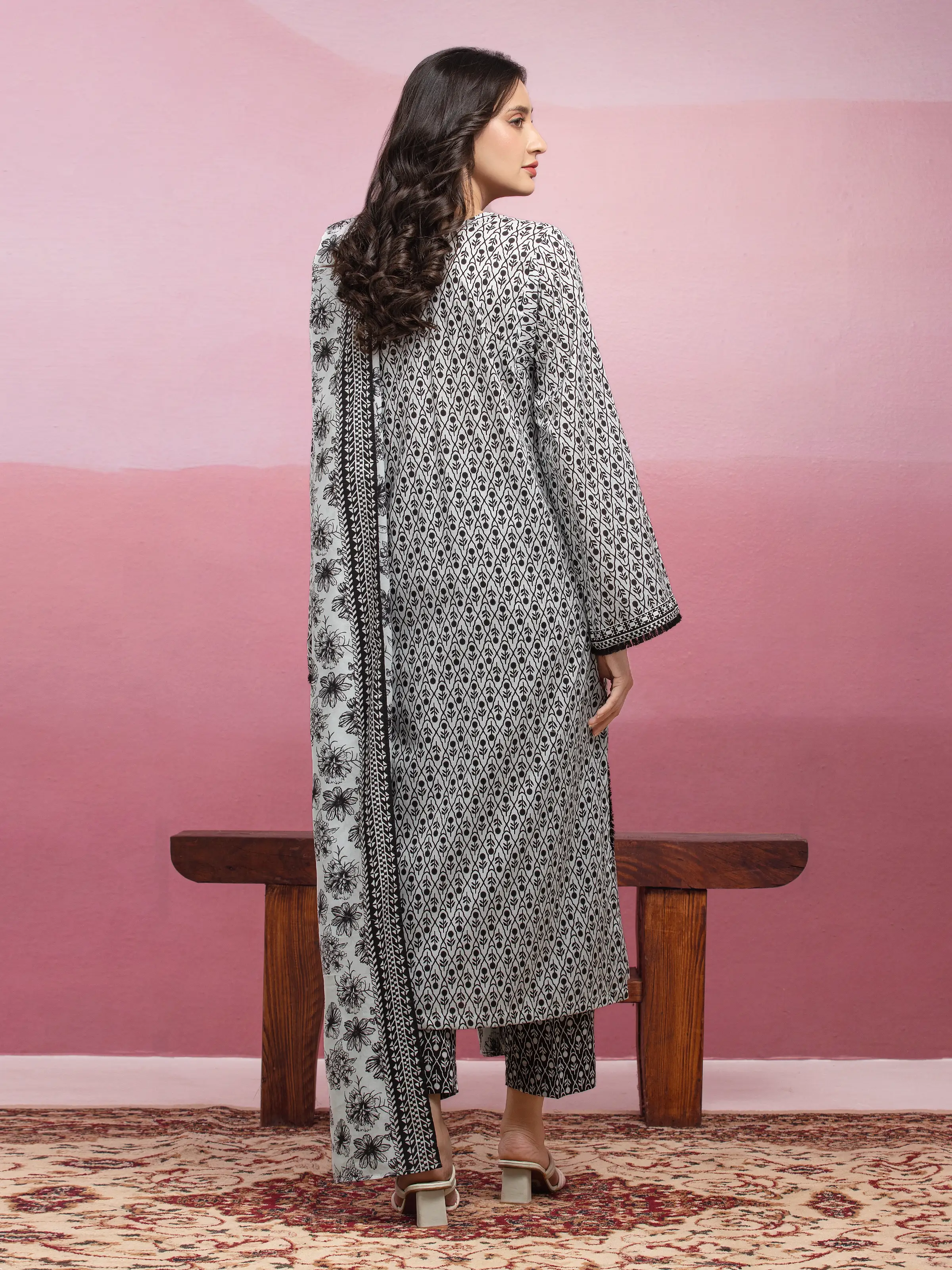 Printed Lawn Suit - EWU5A1-35106-3P - Image 2
