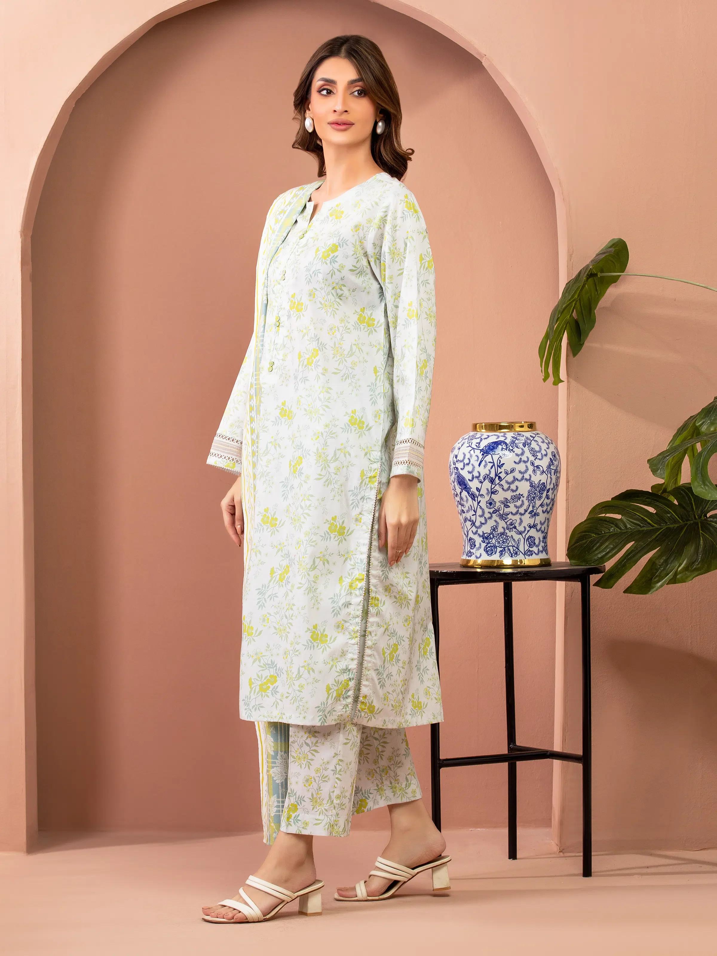 Printed Lawn Suit - EWU5A1-35610-3P - Image 2