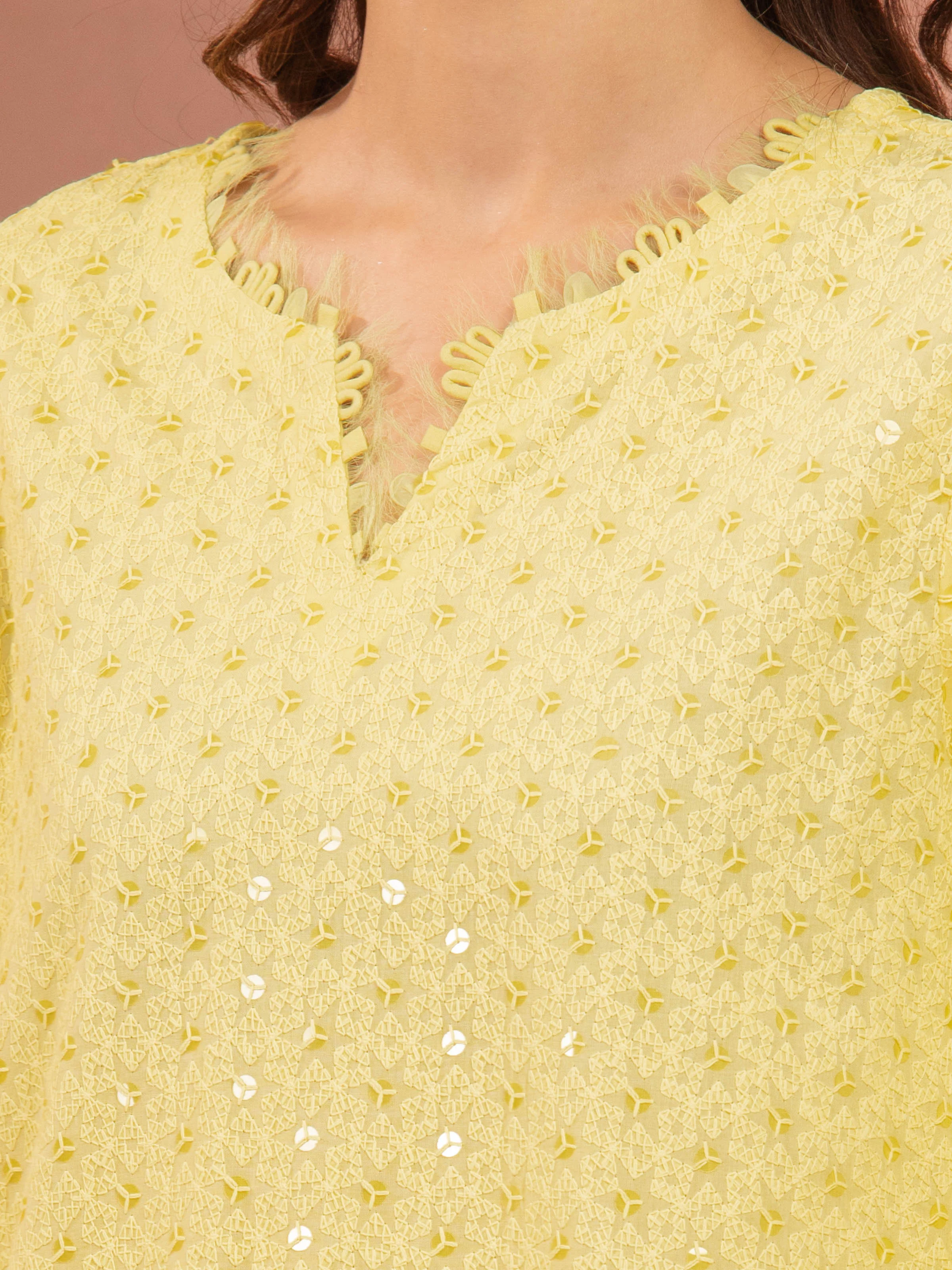 Embroidered Cambric Suit - EWU5V2-31826-3P - Image 3