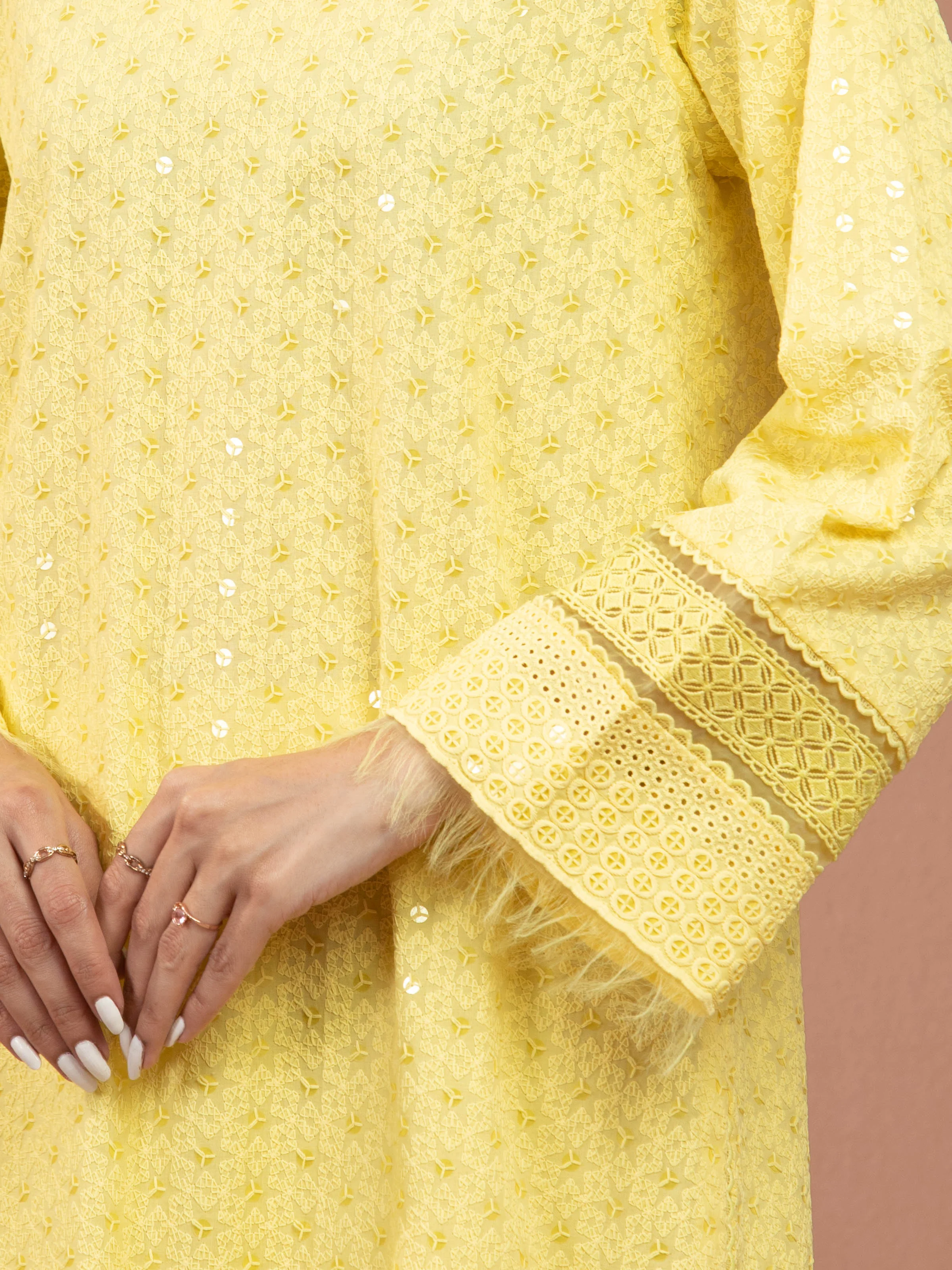 Embroidered Cambric Suit - EWU5V2-31826-3P - Image 4
