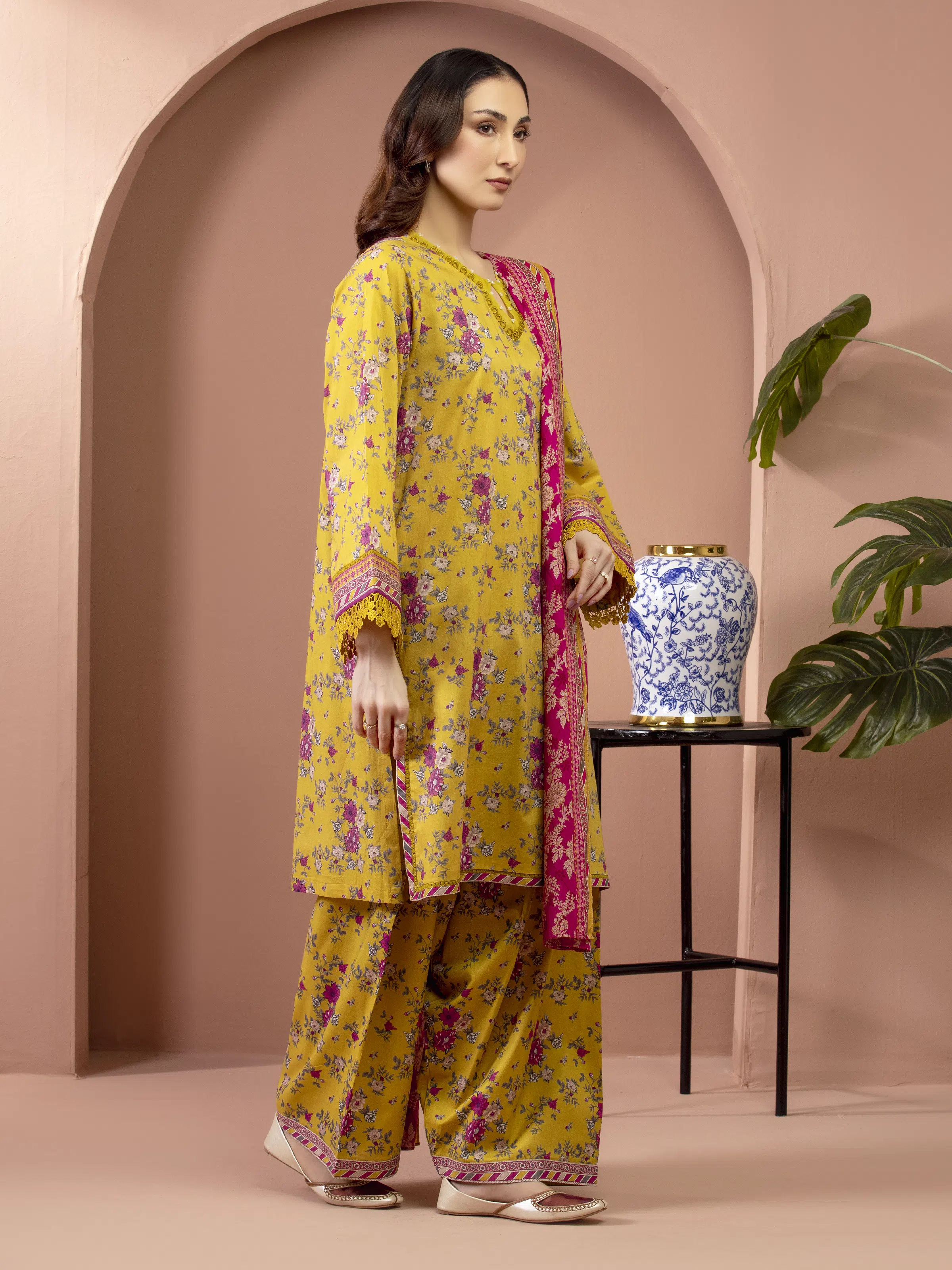 Printed Lawn Suit - EWU5A1-35618-3P - Image 5