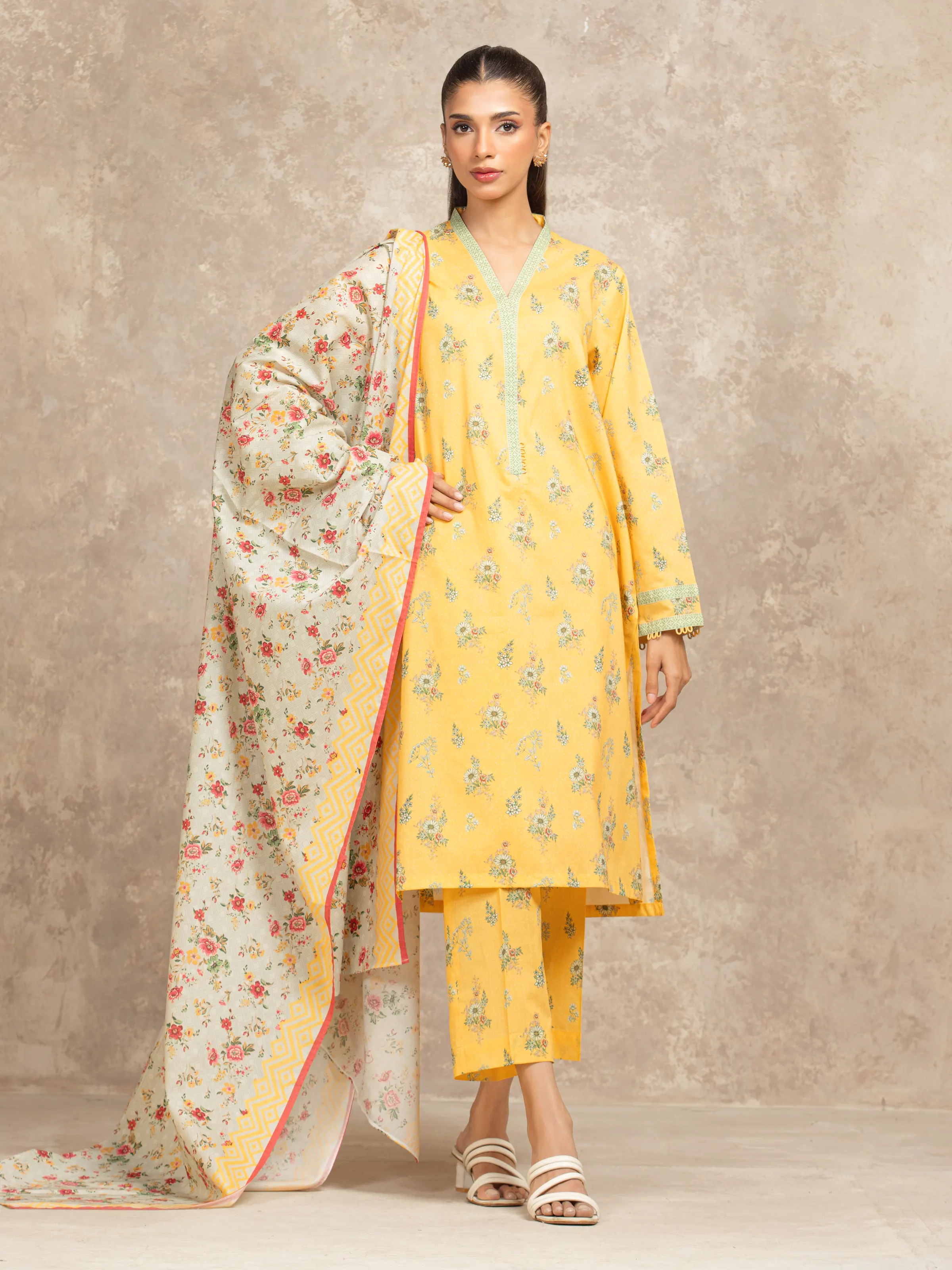 Printed Lawn Suit - EWU6A1-36504-3P