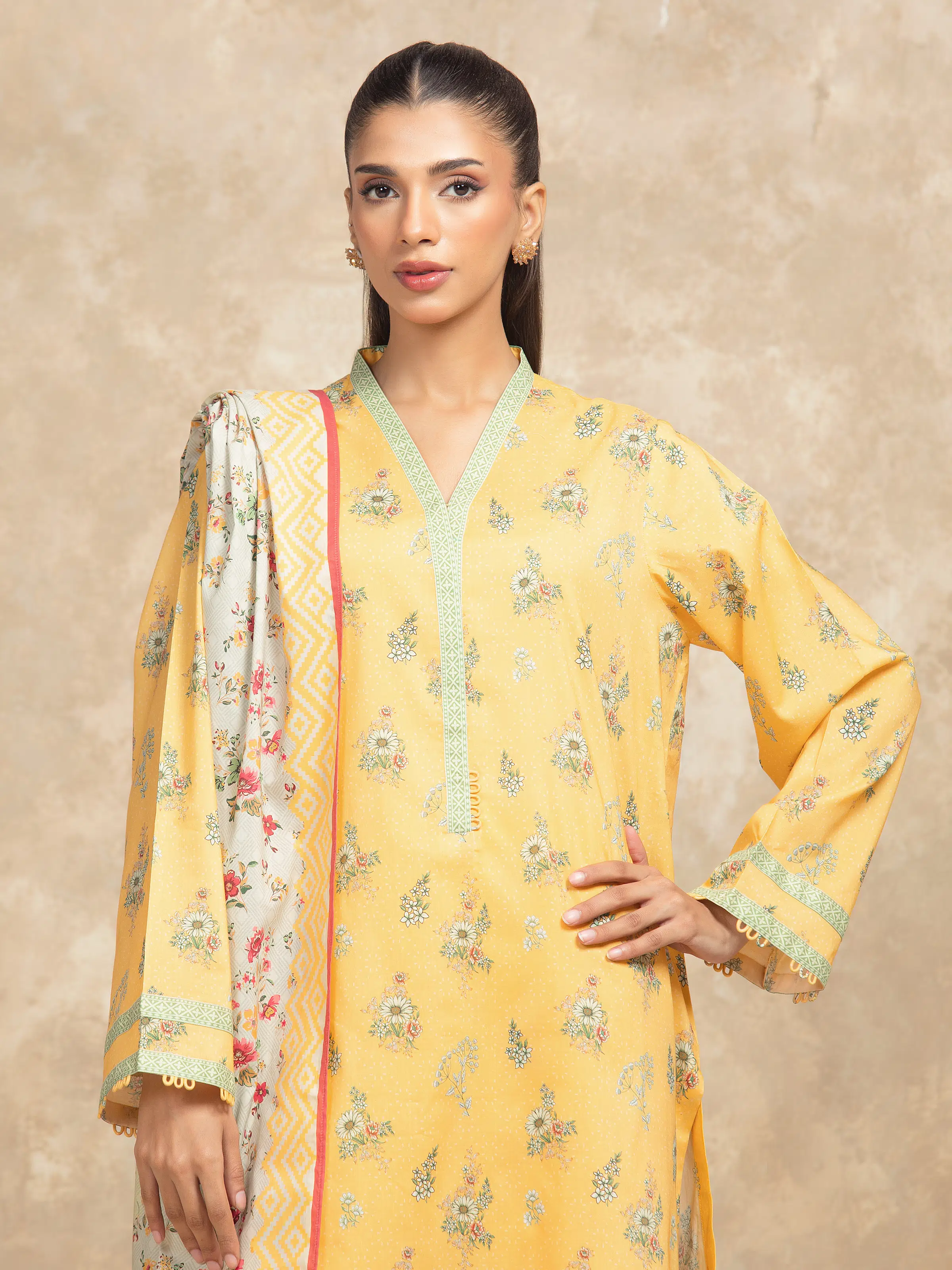 Printed Lawn Suit - EWU6A1-36504-3P - Image 2