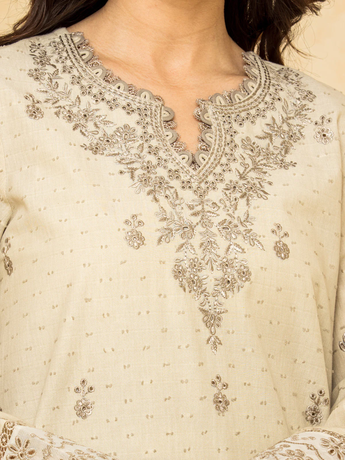 Embroidered Dobby Suit - EWU24V7-28779-3P - Image 2