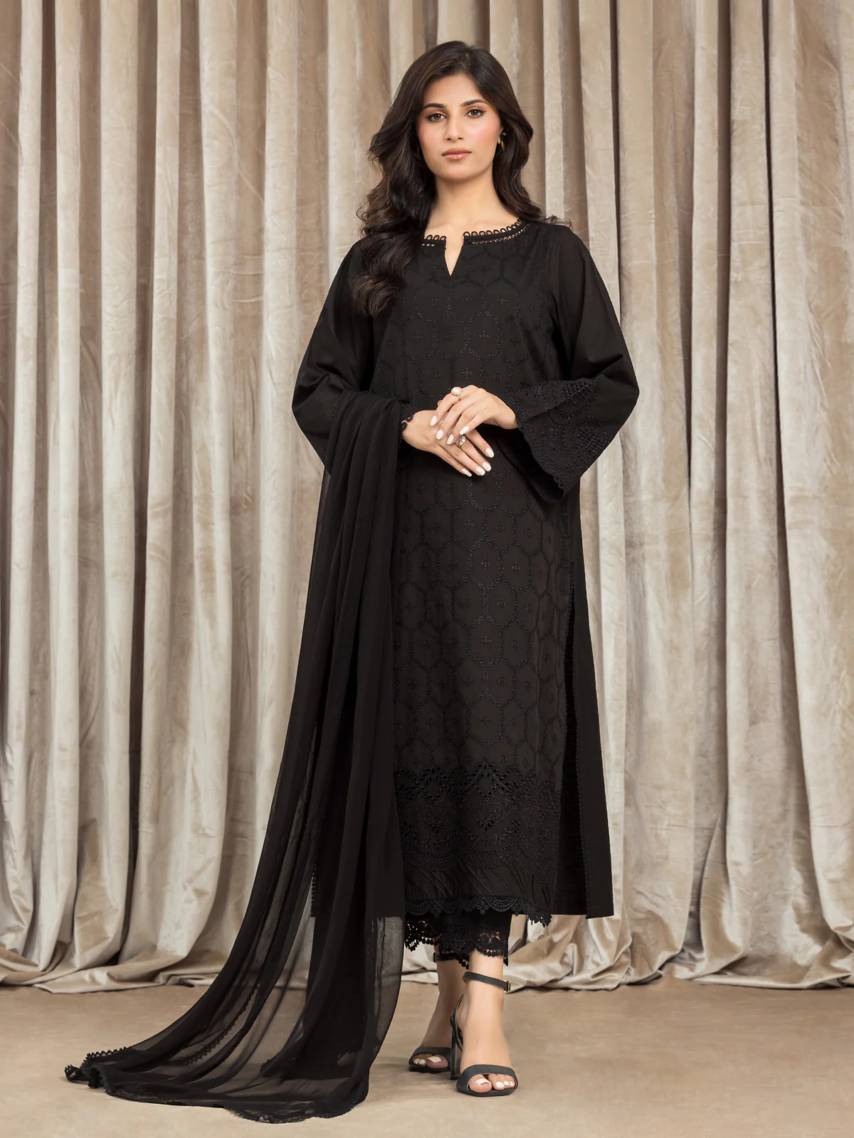 Embroidered Cambric Suit - EWU24V2-30155-3P