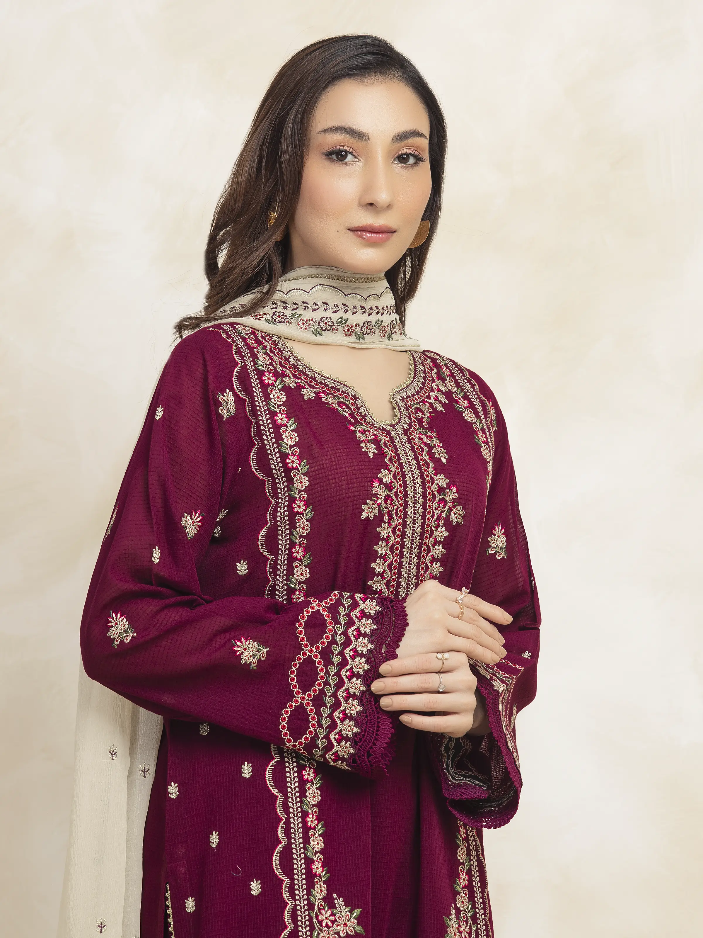 Embroidered Lawn Suit - EWU5V1-31235-3P - Image 4