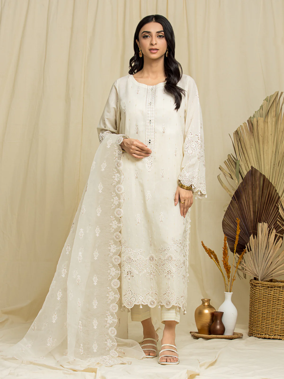 Embroidered Cambric Suit - EWU24V2-28740-3P