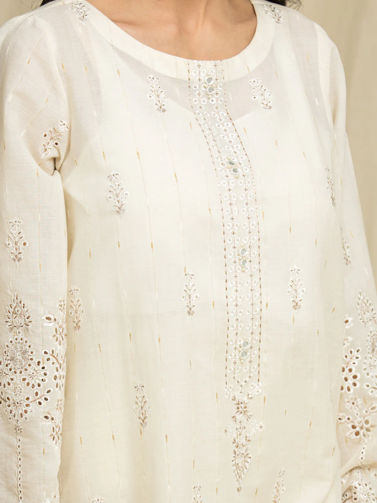 Embroidered Cambric Suit - EWU24V2-28740-3P - Image 2
