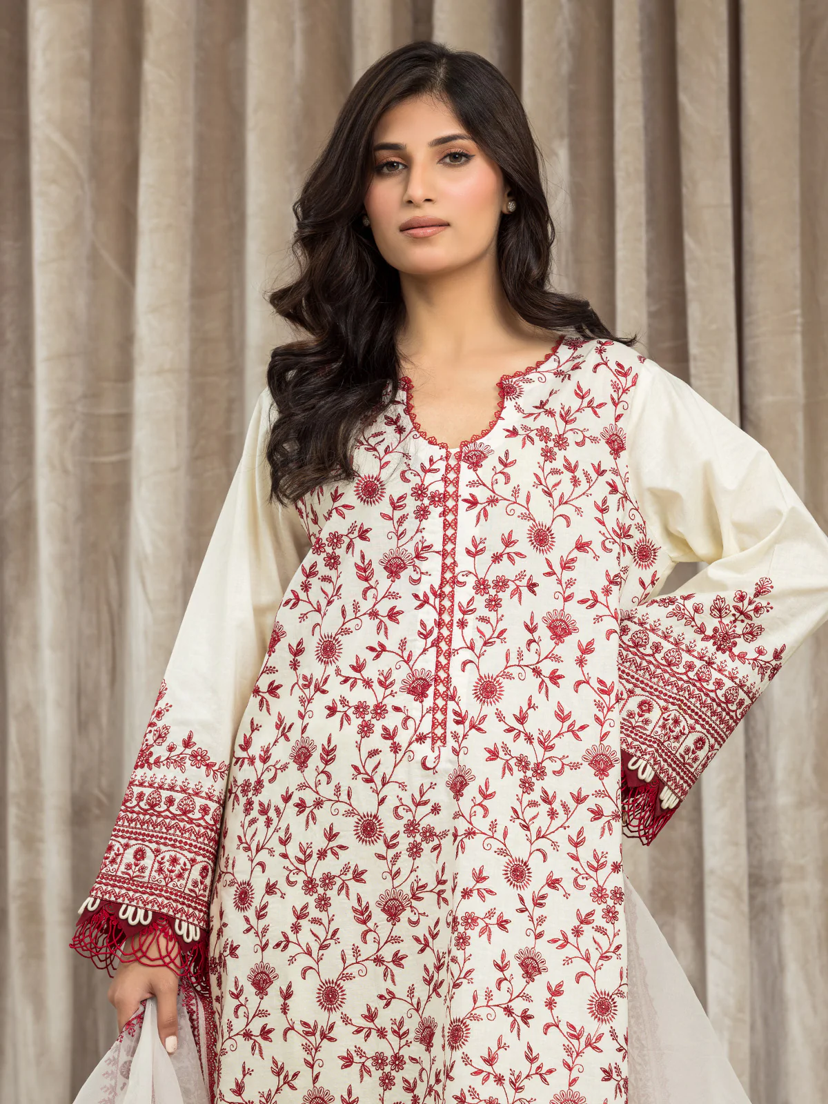 Embroidered Cambric Suit - EWU24V2-30111-3P - Image 2