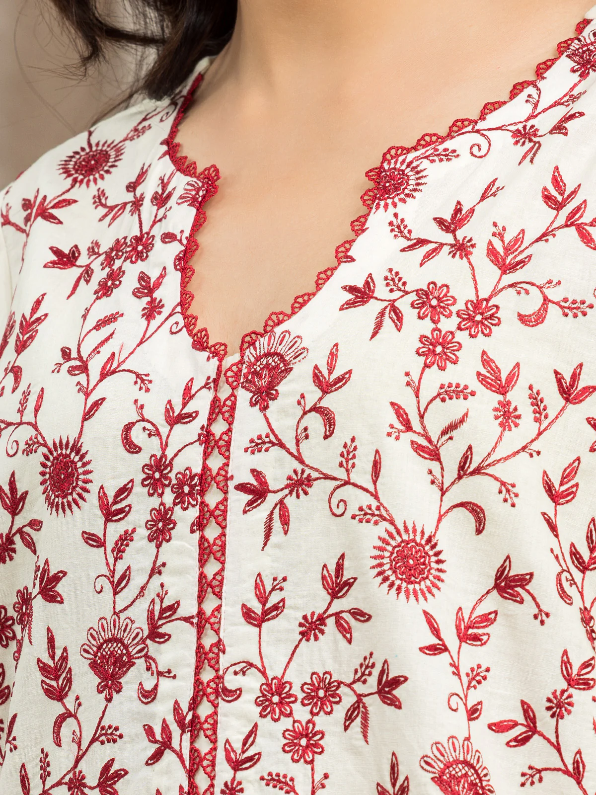 Embroidered Cambric Suit - EWU24V2-30111-3P - Image 3
