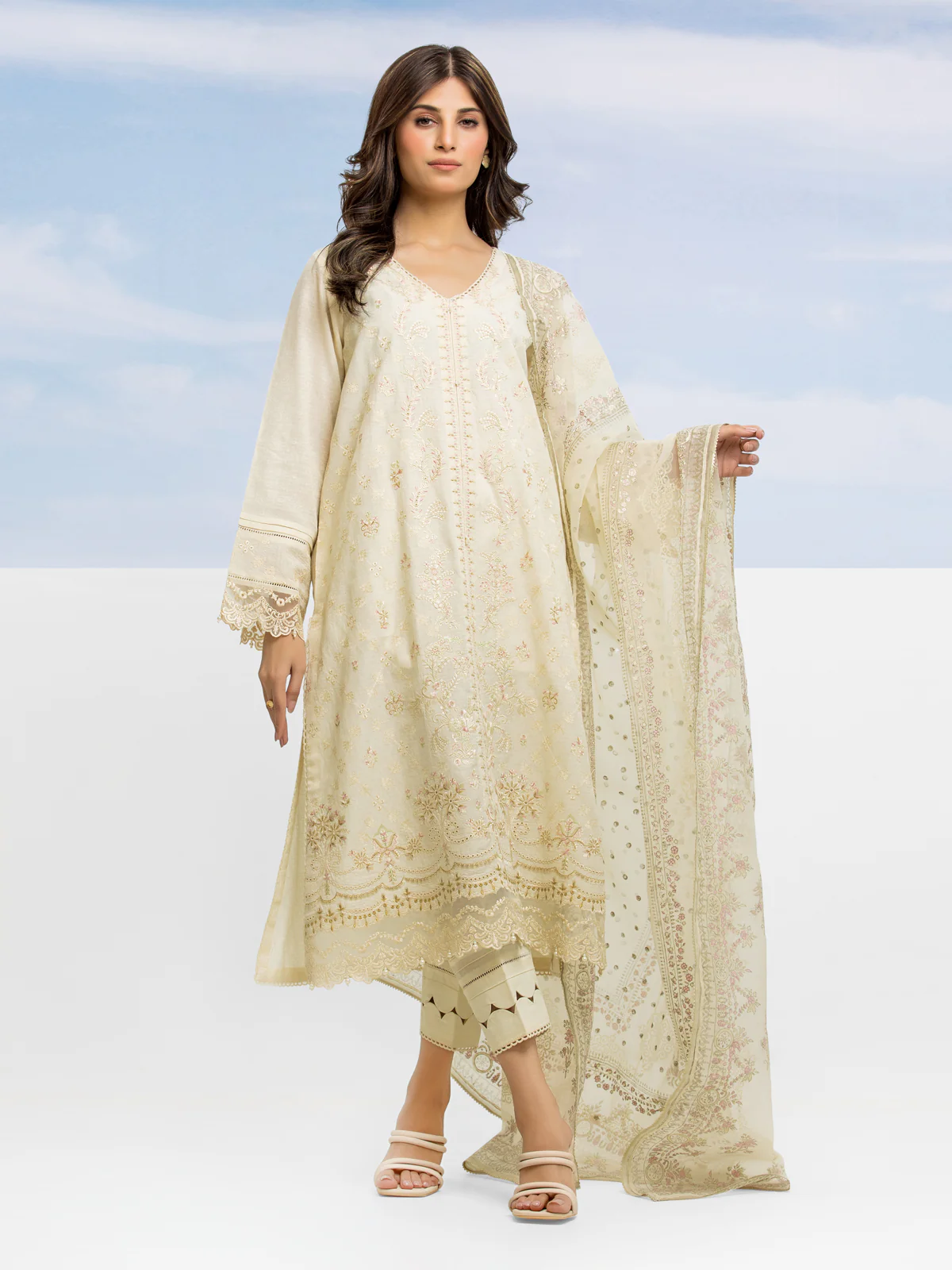 Embroidered Dobby Shirt Trouser - EWU24V7-28637ST
