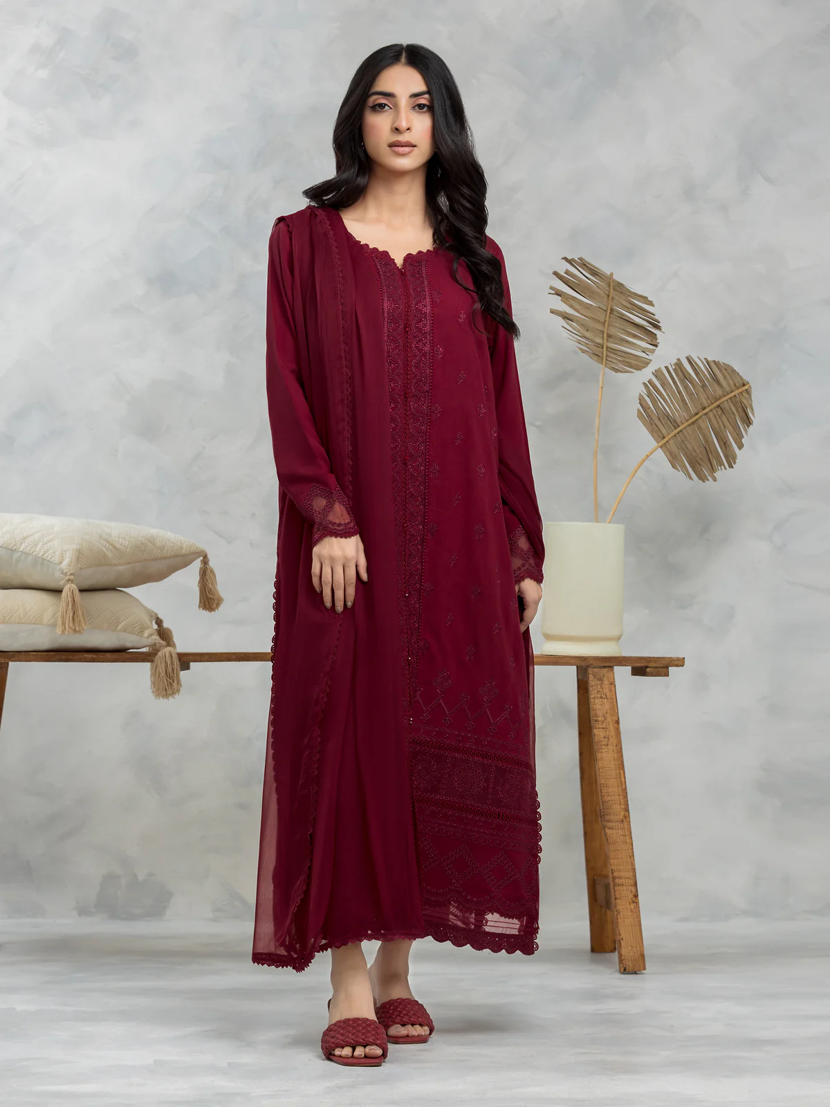 Embroidered Cambric Suit - EWU24V2-30151-3P
