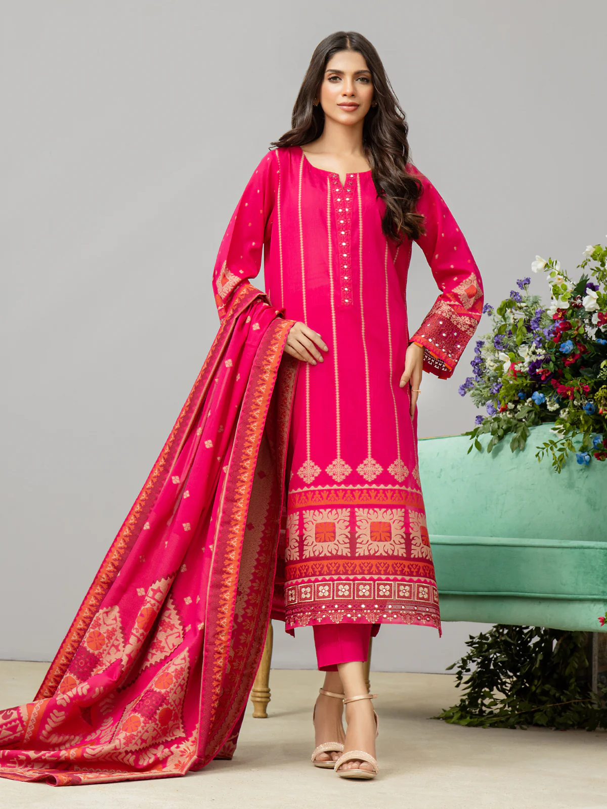 Embroidered Jacquard Suit - EWU24V3-26752-3P