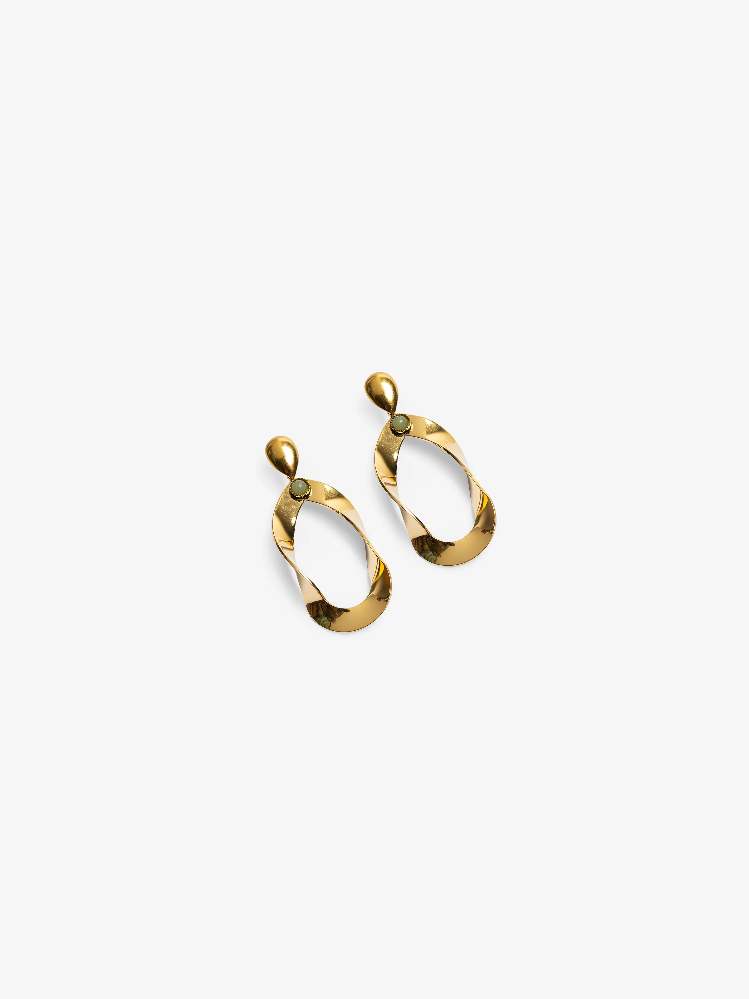 Golden Sunlit Swirl Hoops - EAWE5-059