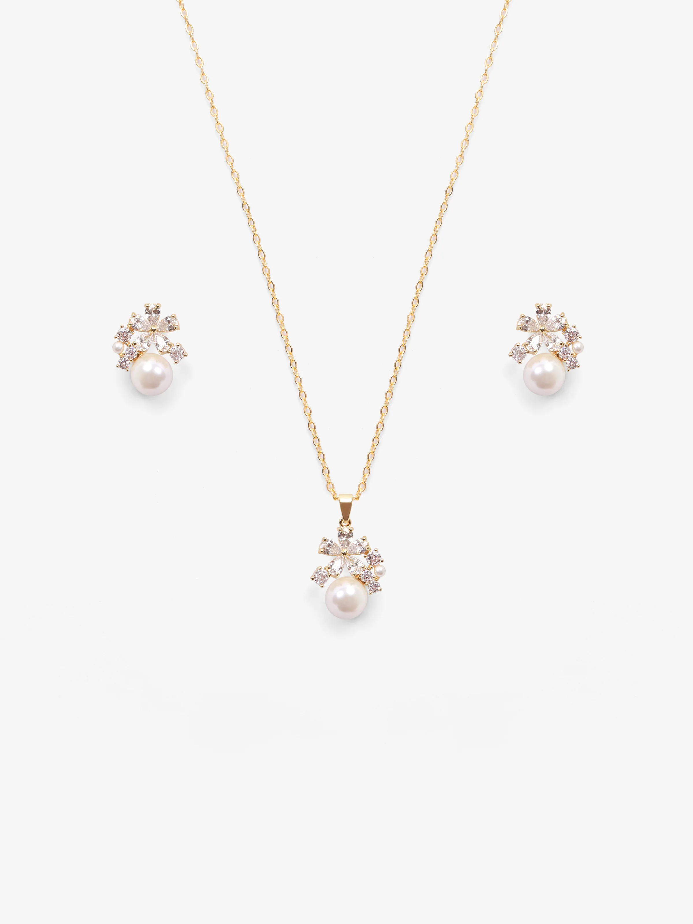 Star Sparkle Pearl Gold Jewelry Set - EAWJS5-010