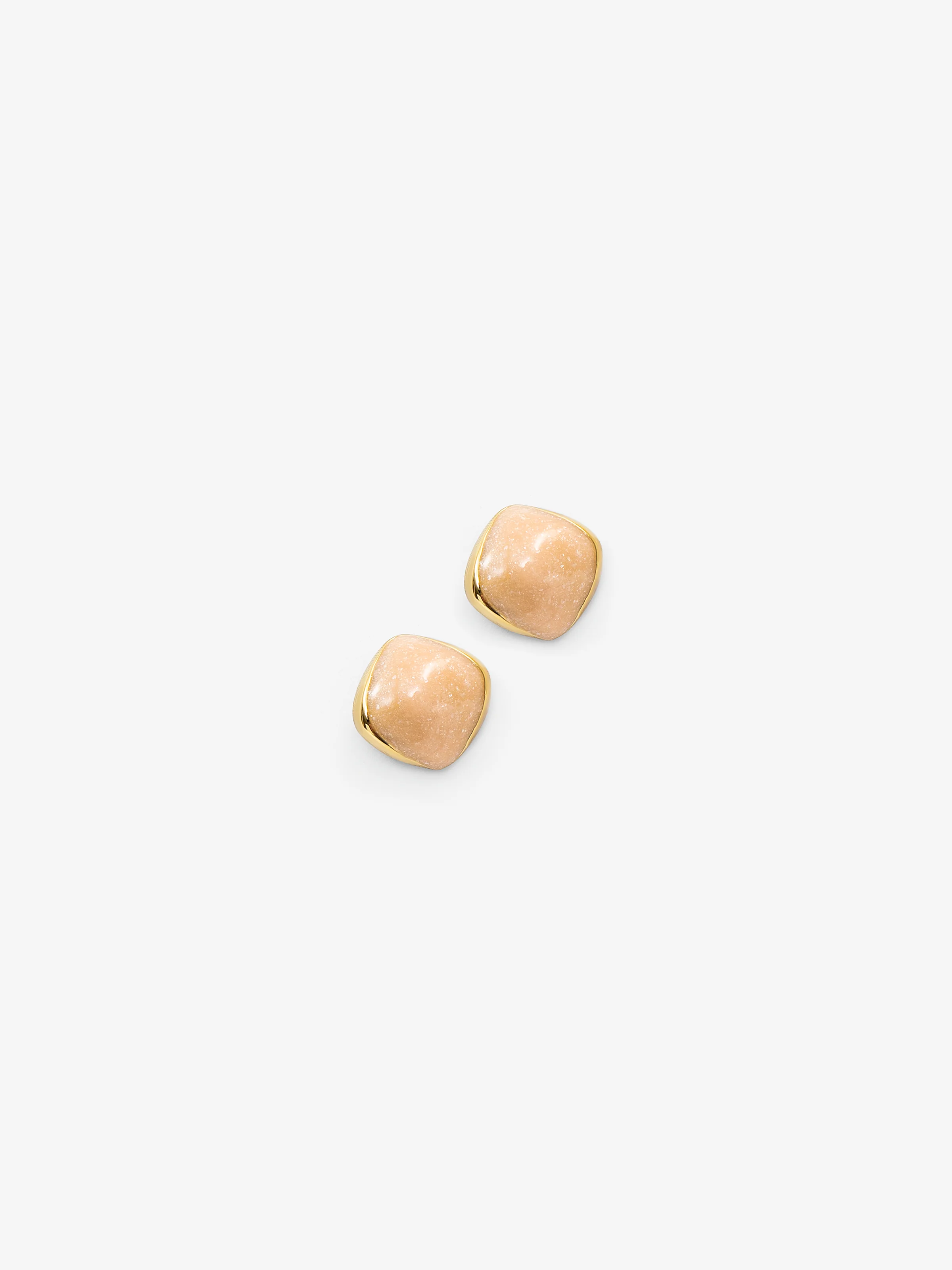 Gold Tone Peach Sculptural Ear Studs - EAWE5-065