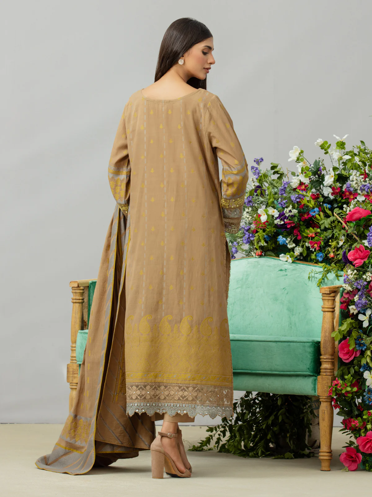 Embroidered Jacquard Suit - EWU24V3-26753-3P - Image 4