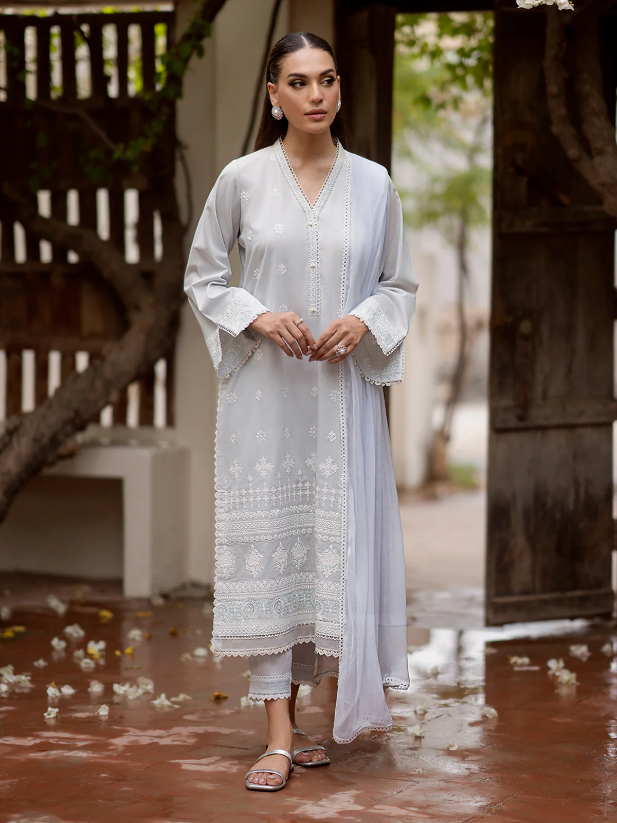 Embroidered Cambric Suit - EWU24V2-28619-3P
