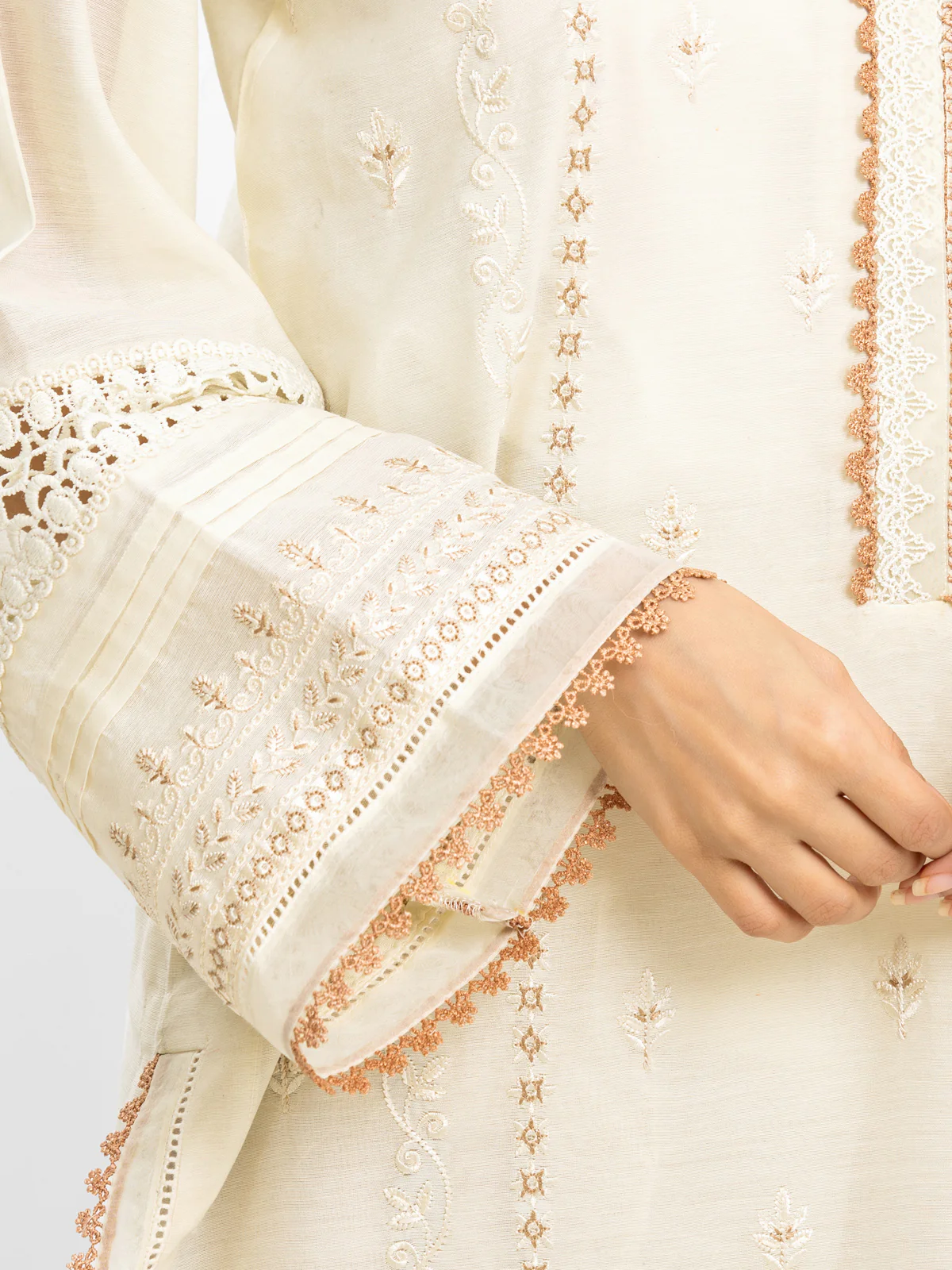 Embroidered Chanderi Suit - EWU24V6-30116-3P - Image 5