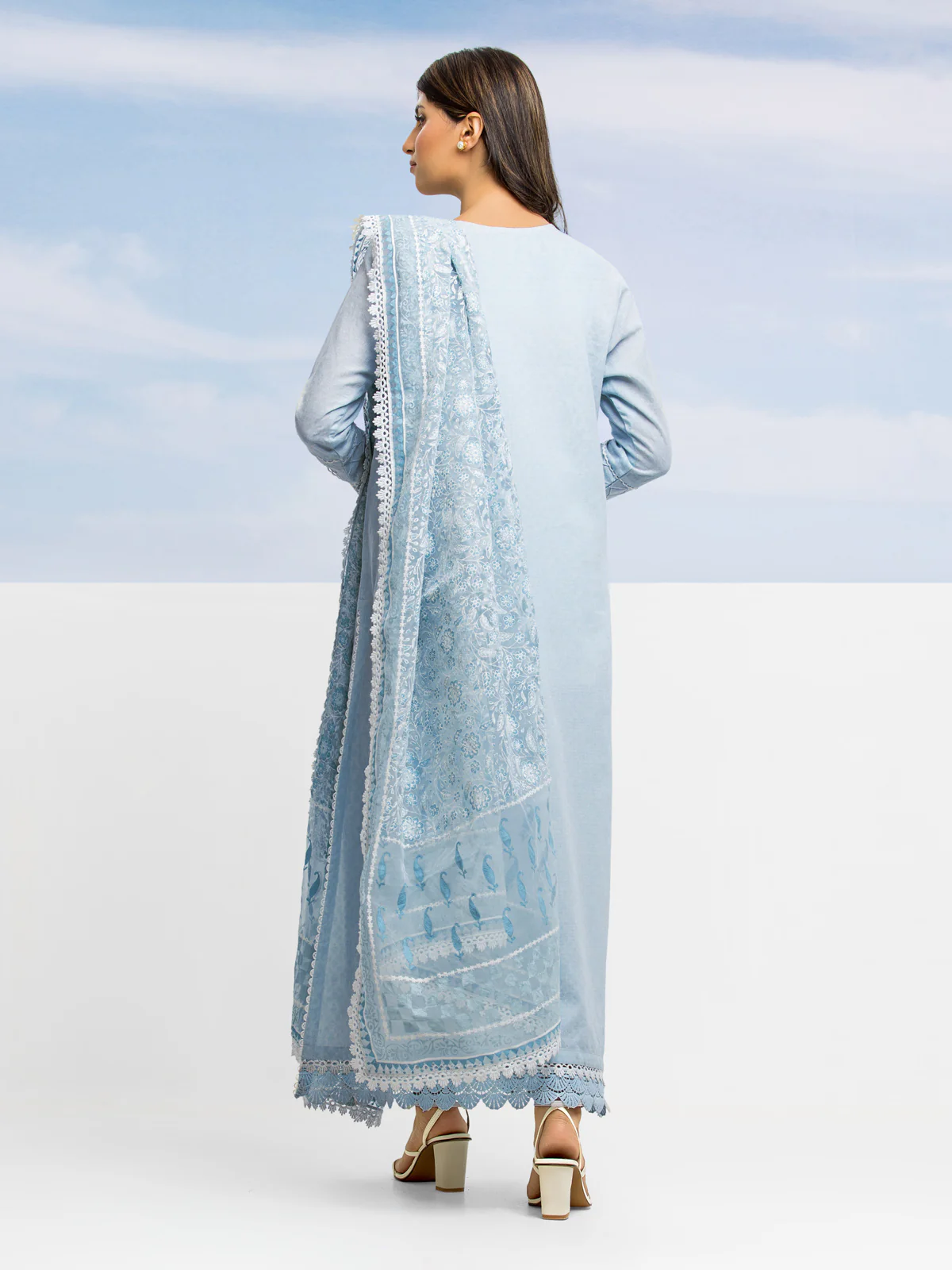 Embroidered Dobby Shirt Trouser - EWU24V7-28639ST - Image 7