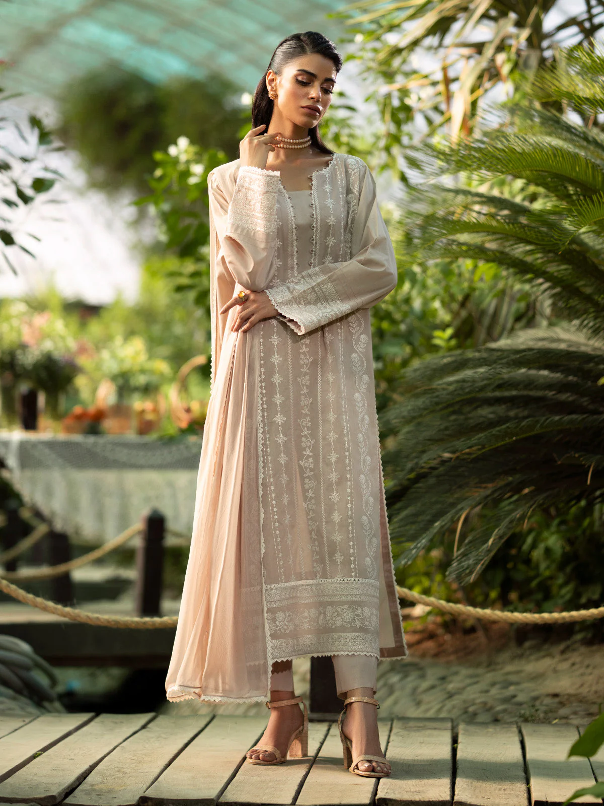Embroidered Cambric Suit - EWU24V2-30137-3P